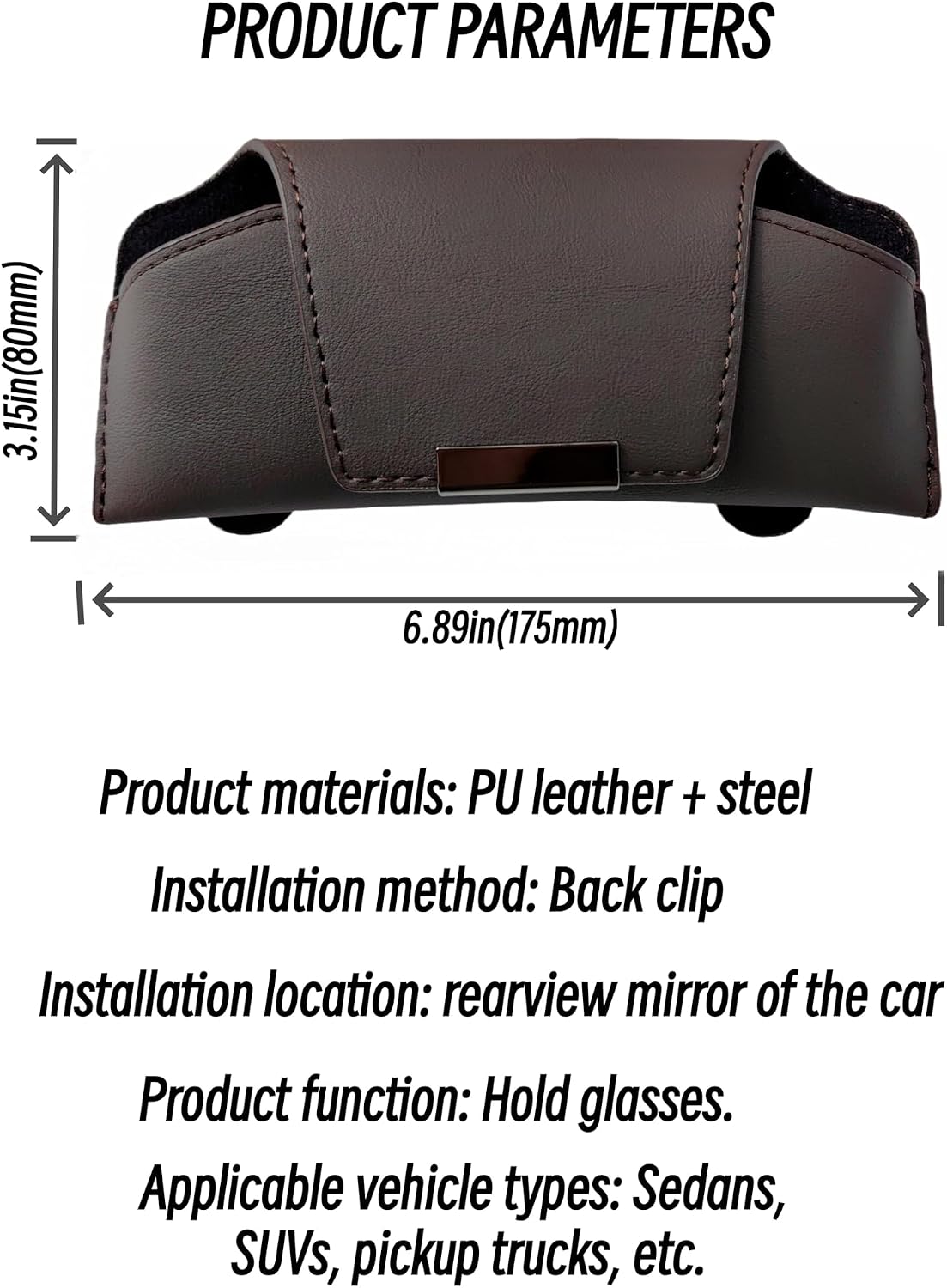 LINFEI magnetic car visor sunglasses holder, leather car visor sunglasses clip, universal car interior accessory, storage box