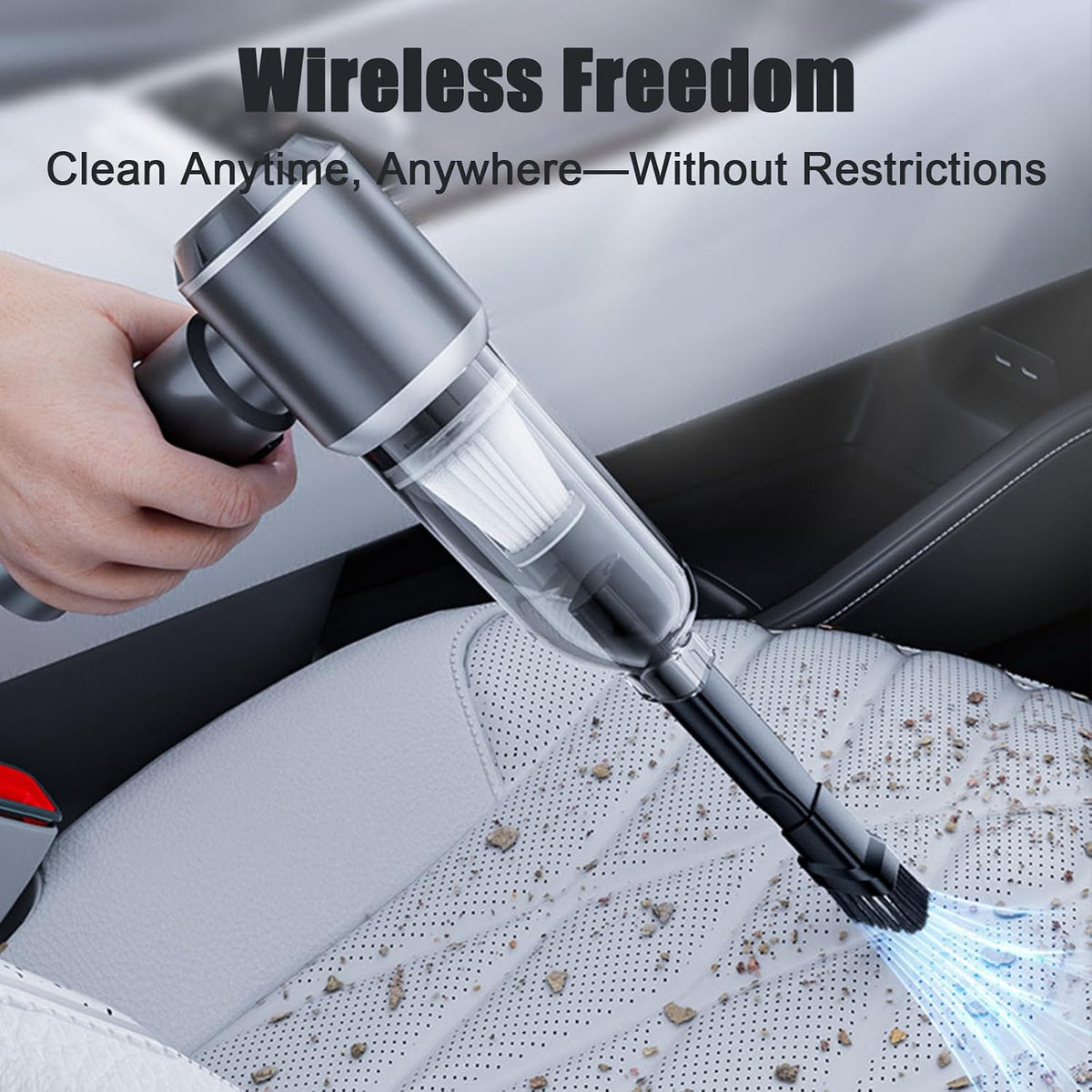 Handheld Vacuum Cordless for Mercedes Benz AMG GLS 320 350d 400d 450 550 580 600/GLS 63 Car Vacuum 3-Speed with Multi-Nozzles & Washable Filter,Gunmetal Black