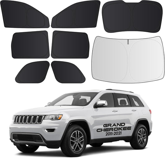 Wigoo 2026 8PC Full Set Window Sunshade for Jeep Grand Cherokee 2011-2021