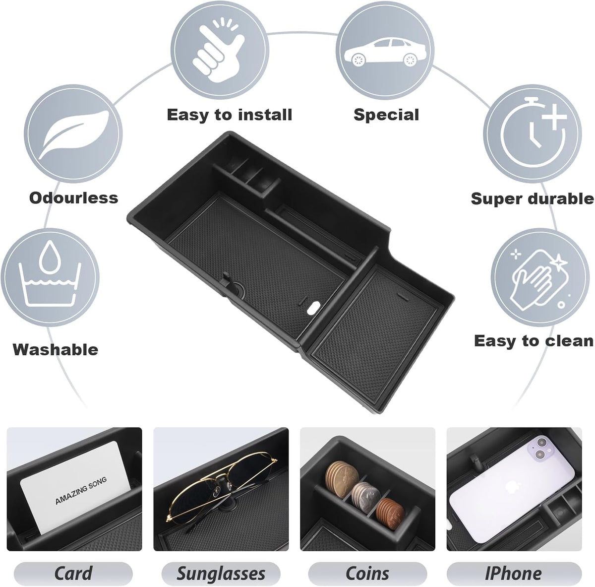 SKTU 2024-2026 2027 Chevy Blazer EV Center Console Organizer w/Coin Holder