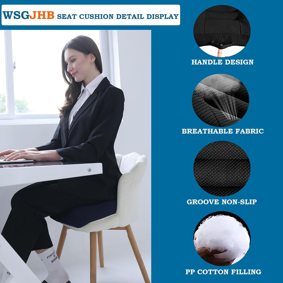 WSGJHB Car Booster Seat Cushion Posture Cushion for Long Sitting