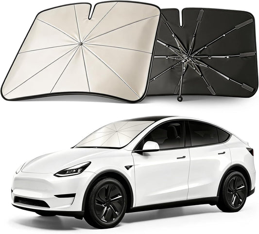 Mihen Windshield Sun Shade Umbrella for Car - Universal Size [100% Blocks Sunlight & Ice Cooling Feel] Foldable Front Window Car Sun Shade Heat Insulation, Protect Car Interior for Car, SUV, Truck