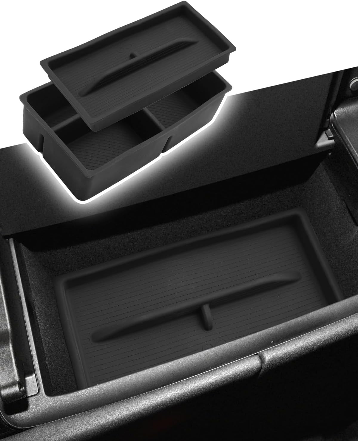 CDEFG Dual-Layer for 2023-2026 Lexus RX 350 Center Console Organizer Tray- RX 5nd Generation Fits All Models Accessories Silicone Armrest Storage Middle Console Insert
