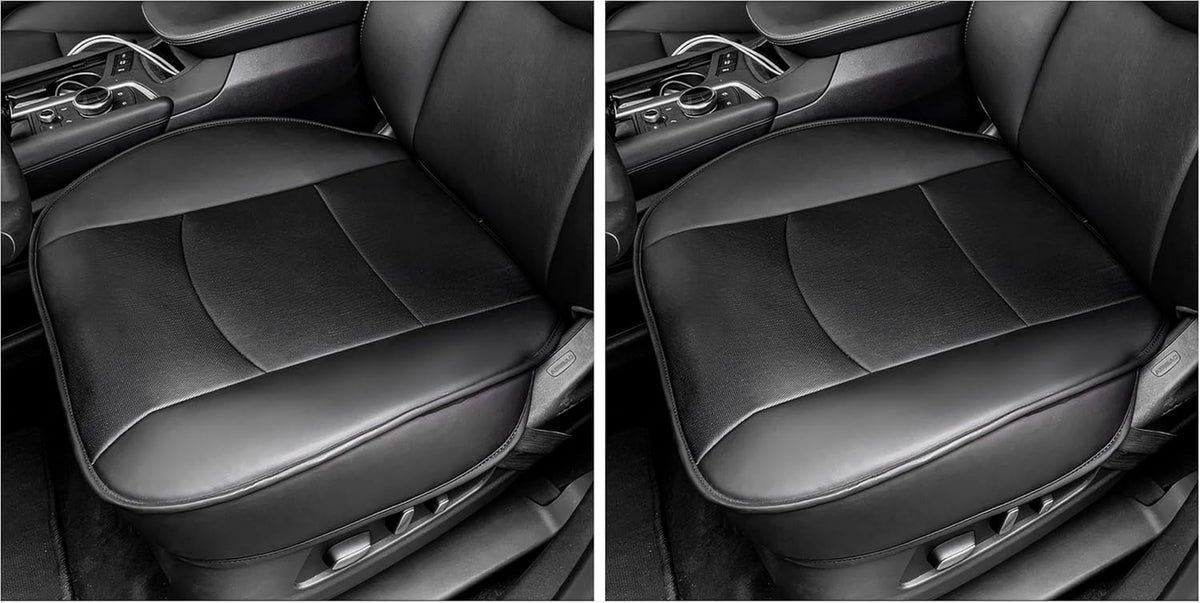 Car Seat Bottom Cover, Premium PU Leather Seat Protection Without Backrest, Front Bottom Seat Cushion Covers for Most Vehicles, Universal Interior Decor Car Accessories