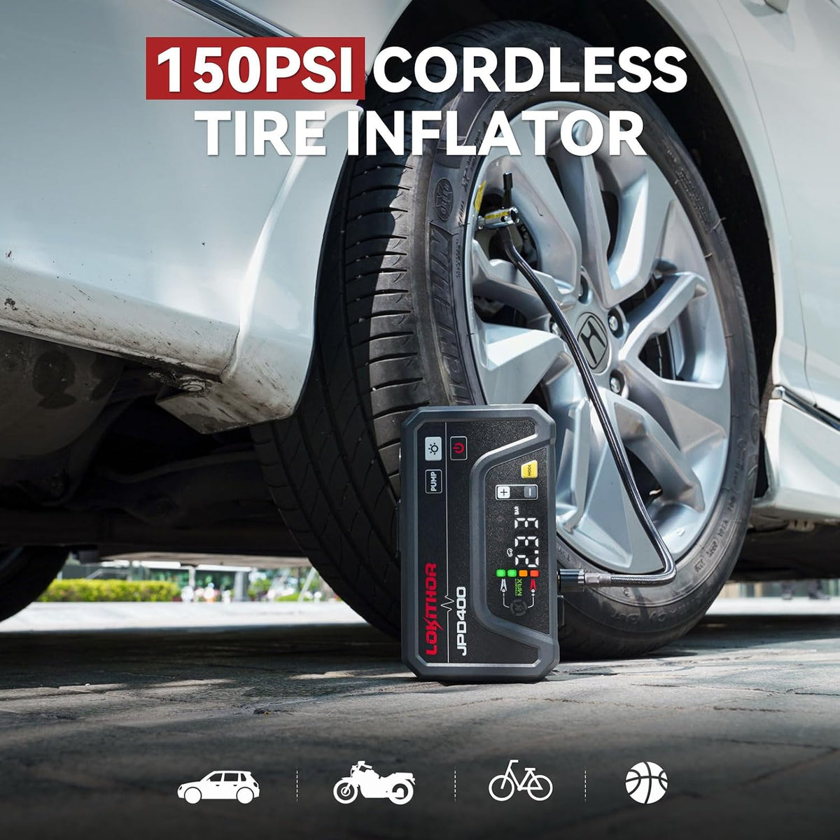 LOKITHOR JPD400 Jump Starter with Air Compressor and Deflator