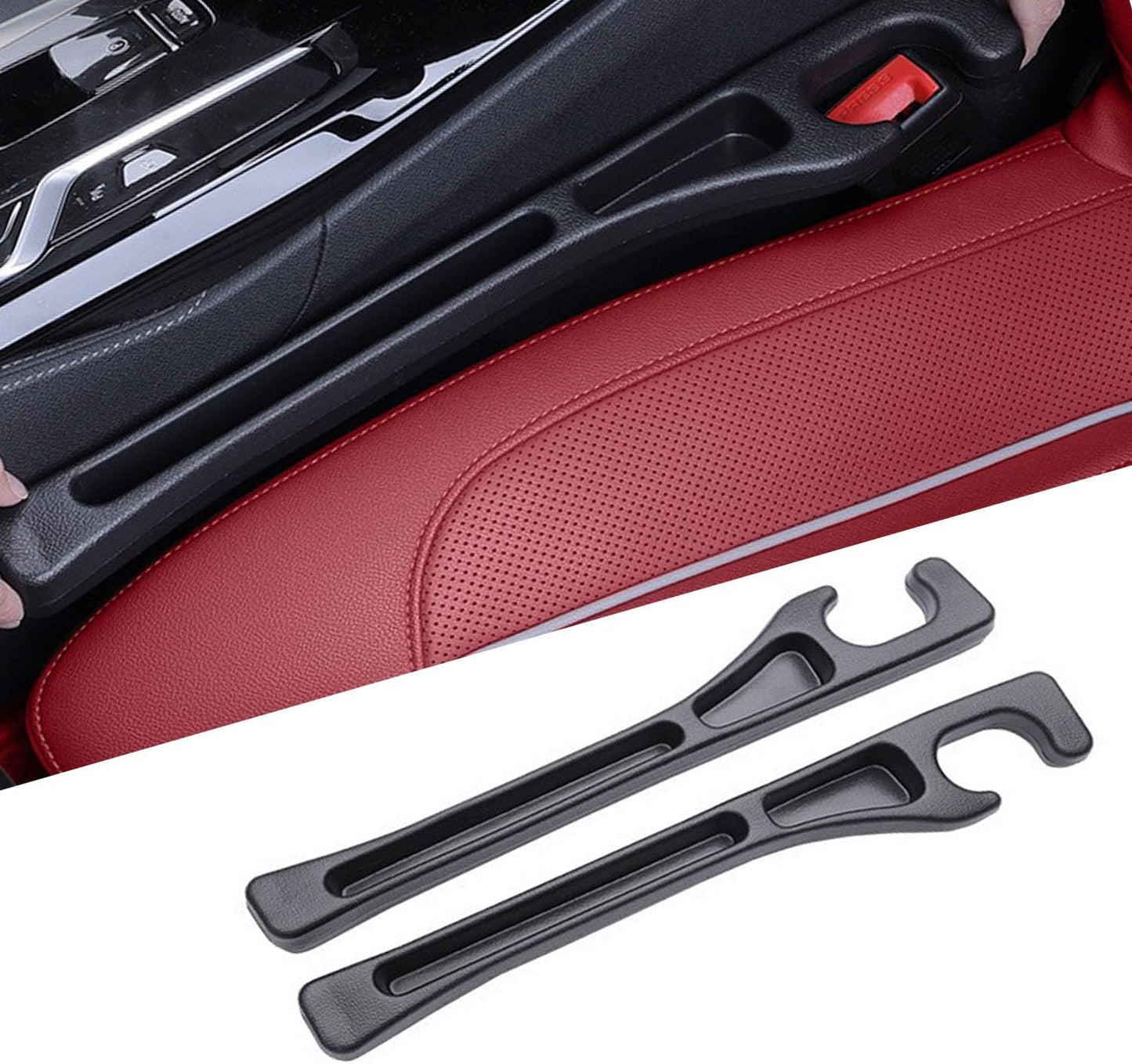 2Pcs Car Seat Gap Filler Organizer Compatible with BMW X1 X3 X5, 2Pcs Soft Foam Seat Side Gap Filler with Storage Avoids Things Falling, Fill the Gap Between Seat and Console