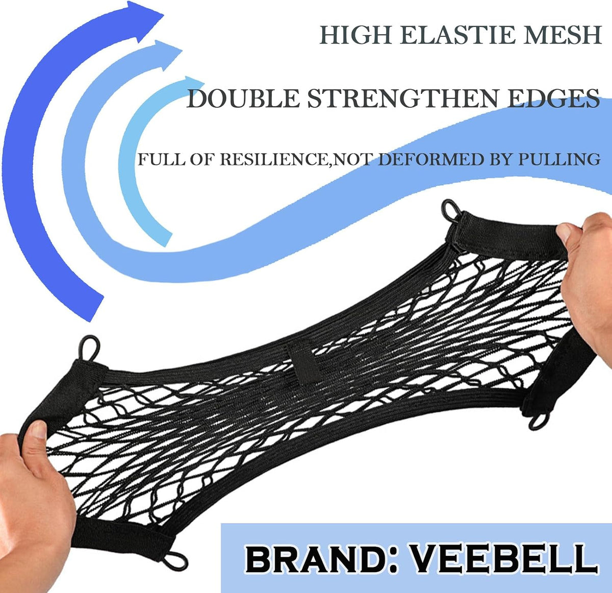 2 Pack Small Cargo Net Pocket Storage Mesh Net Elastic Automotive Cargo Nets Storage Pouch for Car Trunk Net, RV, Boat Storage Mesh Pocket Net with 8 Mounting Screws and Hooks (24 x 9.8 Inches)