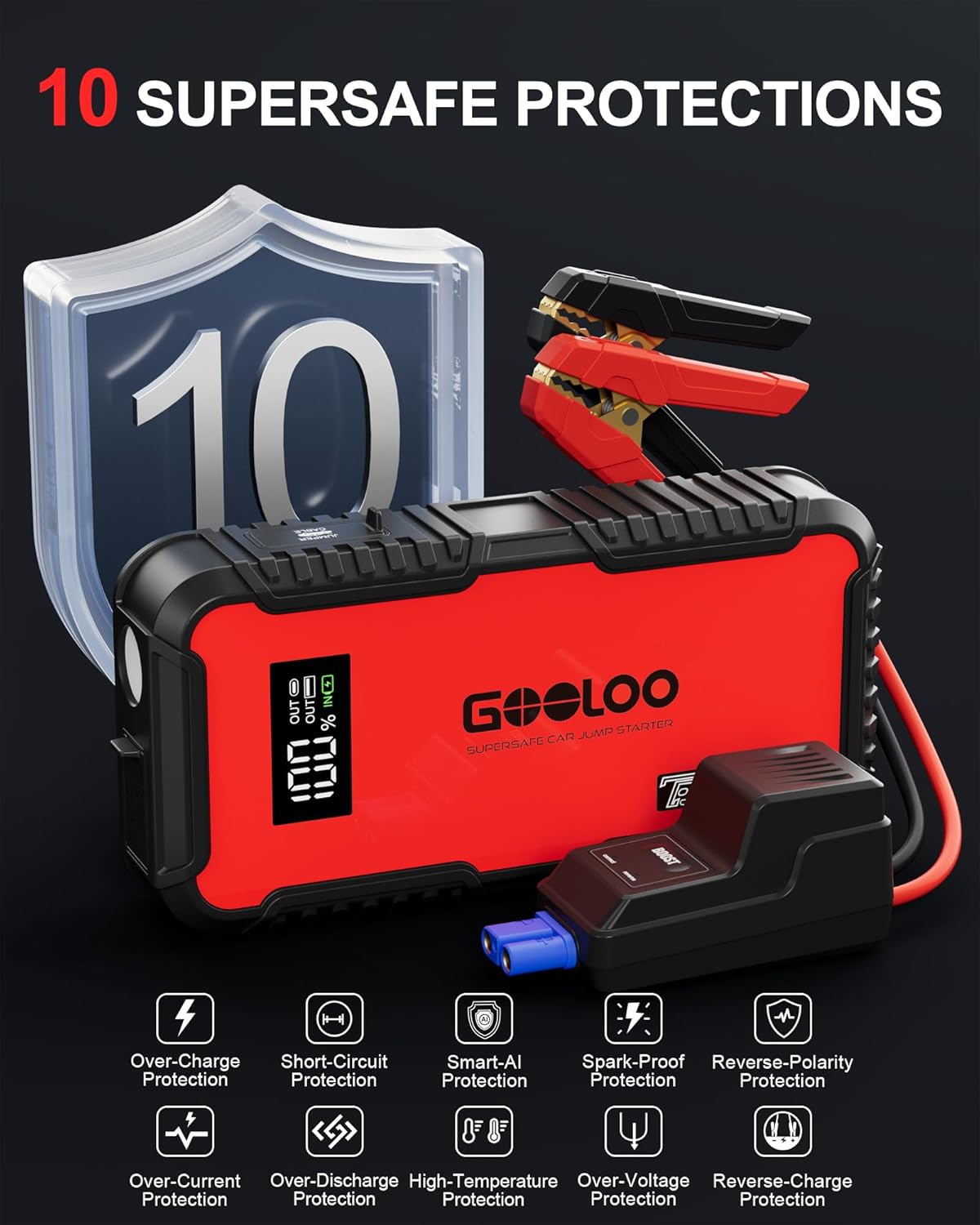 GOOLOO GT3000 Jump Starter - 12V 3000A Battery Jumper Starter Portable
