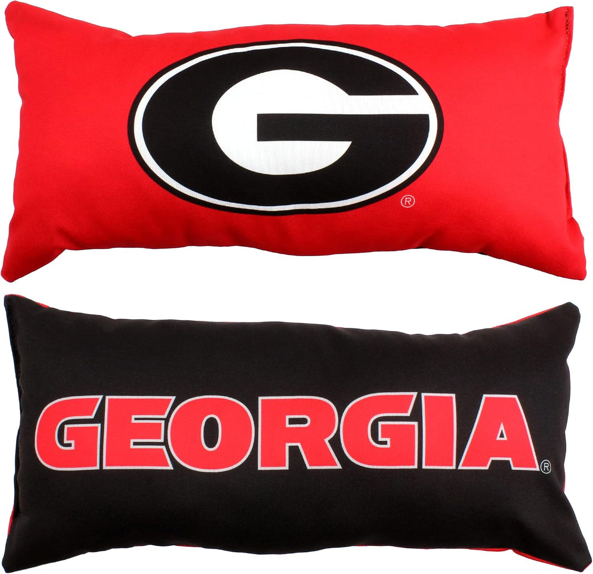 College Covers Everything Comfy Georgia Bulldogs 2 Sided Bolster Small Travel Pillow Decorative Pillow 16 x 6