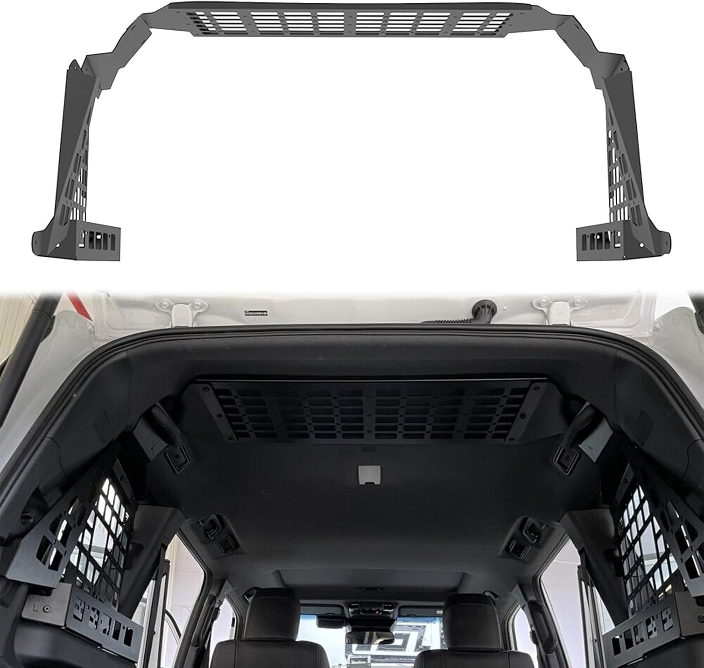 CTH for Toyota Land Cruiser 2024 2025 2026 Car Modification MOLLE Panel Trunk Organizer Cargo Storage Luggage Hanging Bracket Holder Shelf Accessories (Side + Middle Shelf)
