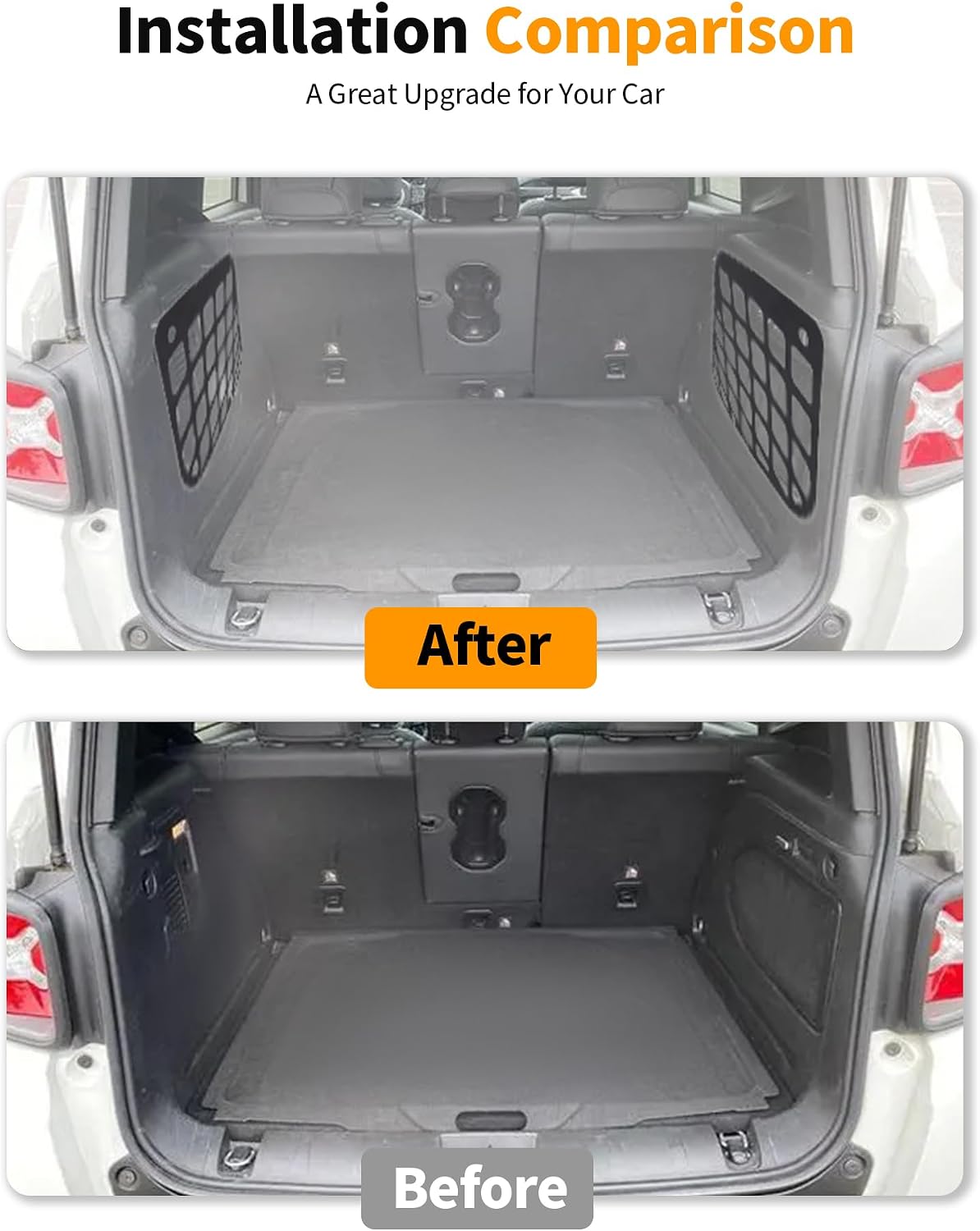 For Renegade Rear Trunk Expansion Luggage Rack Cargo Shelf Molle Panel for Jeep Renegade 2015+ Modular Storage Panel System Racks Accessories