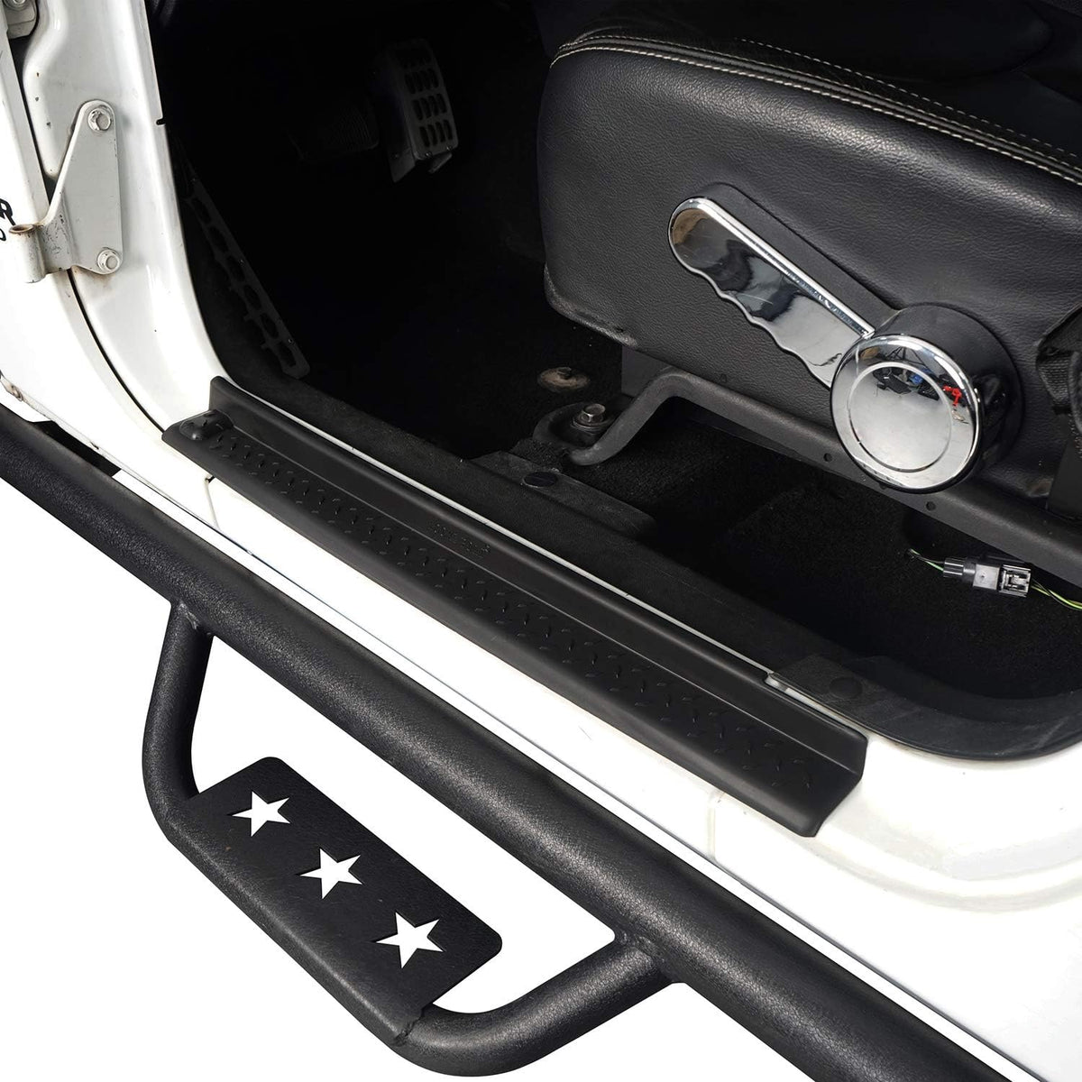 u-Box JKU Door Entry Guard Sill Protector Scuff Plate Black Compatible with 2007-2018 Jeep Wrangler JK Unlimited 4-Door