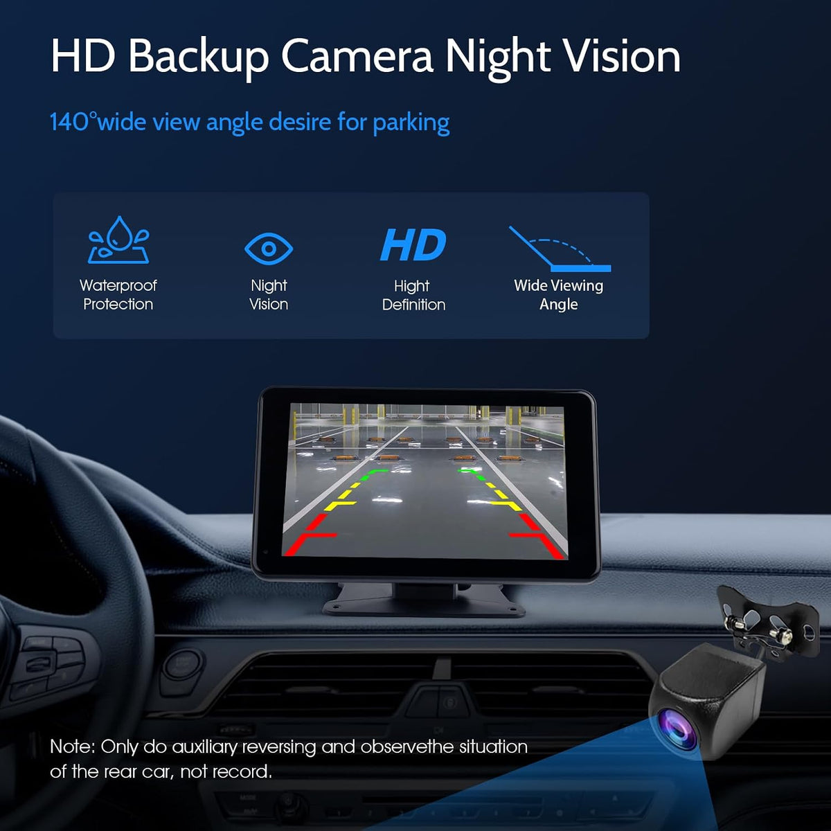 Haudio Portable Wireless Carplay Car Stereo, 7 inch HD Touchscreen for All Vehicles,with Apple CarPlay & Android Auto with Backup Camera/Mirror Link/Voice Control/Bluetooth/GPS/AUX/FM Satellite Radio