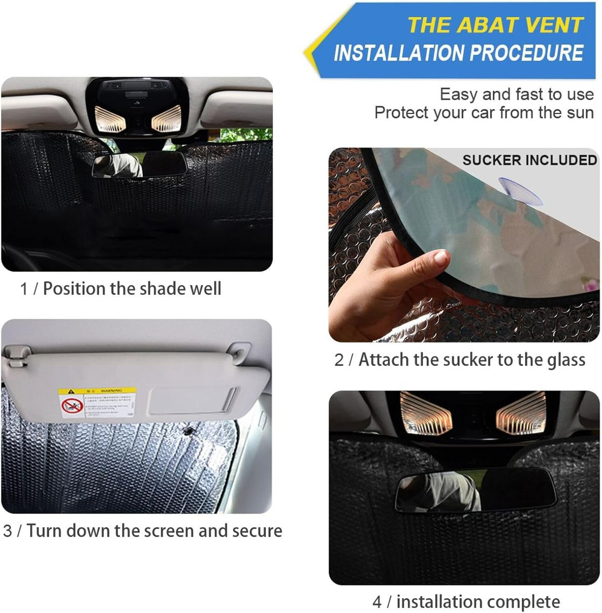 Car Windshield Sun Shade Highland Cows Florals Foldable UV Ray Sun Visor Protector Sunshade to Keep Your Vehicle Cool 55" x 27.6"