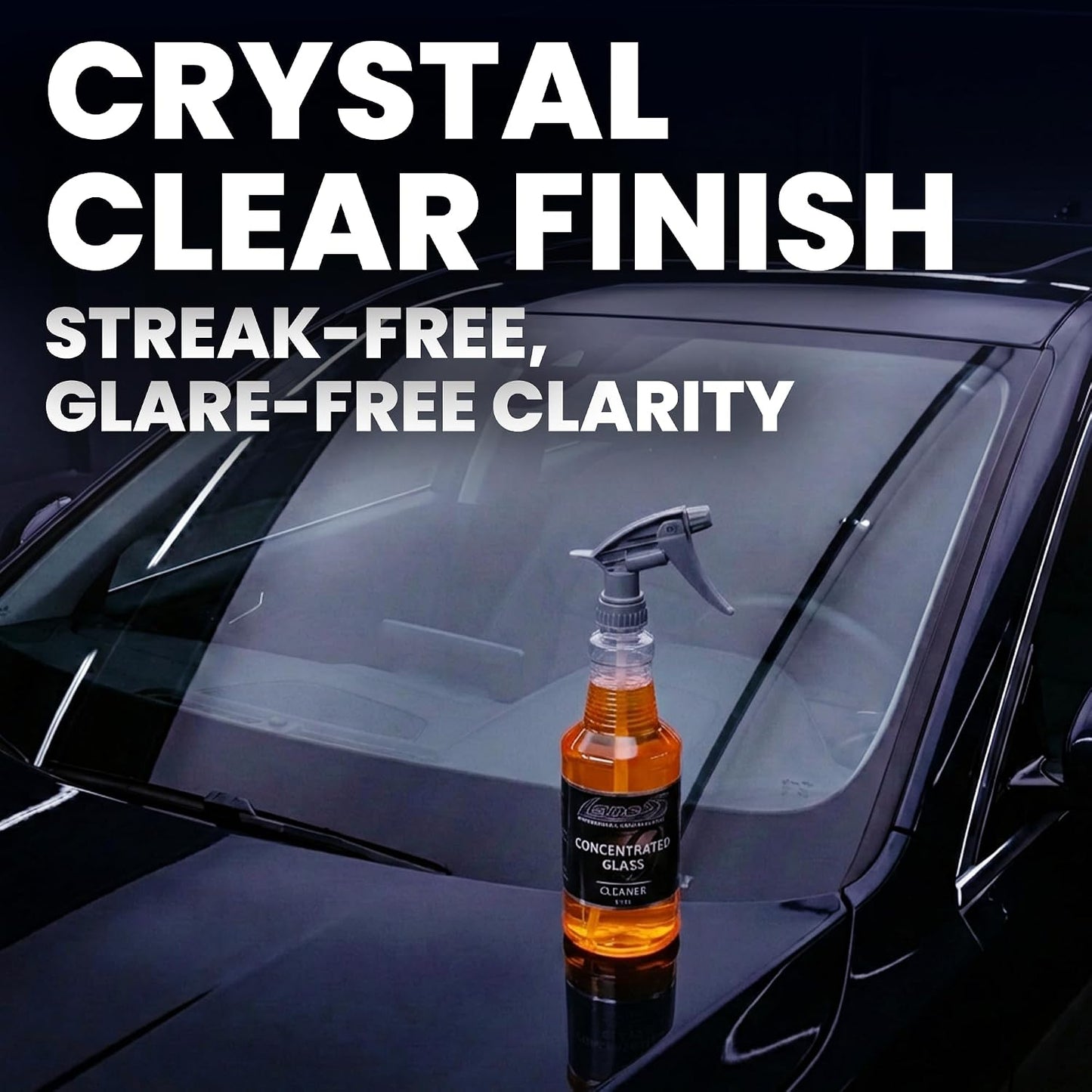 LANE'S Concentrated Auto Glass Cleaner for Cars | 32oz (Pack of 1) | Tint-Safe Windshield, Window Cleaner | Removes Automotive Smoke Film, Fingerprint & Smudges | No Streak, Safe for All Glasses