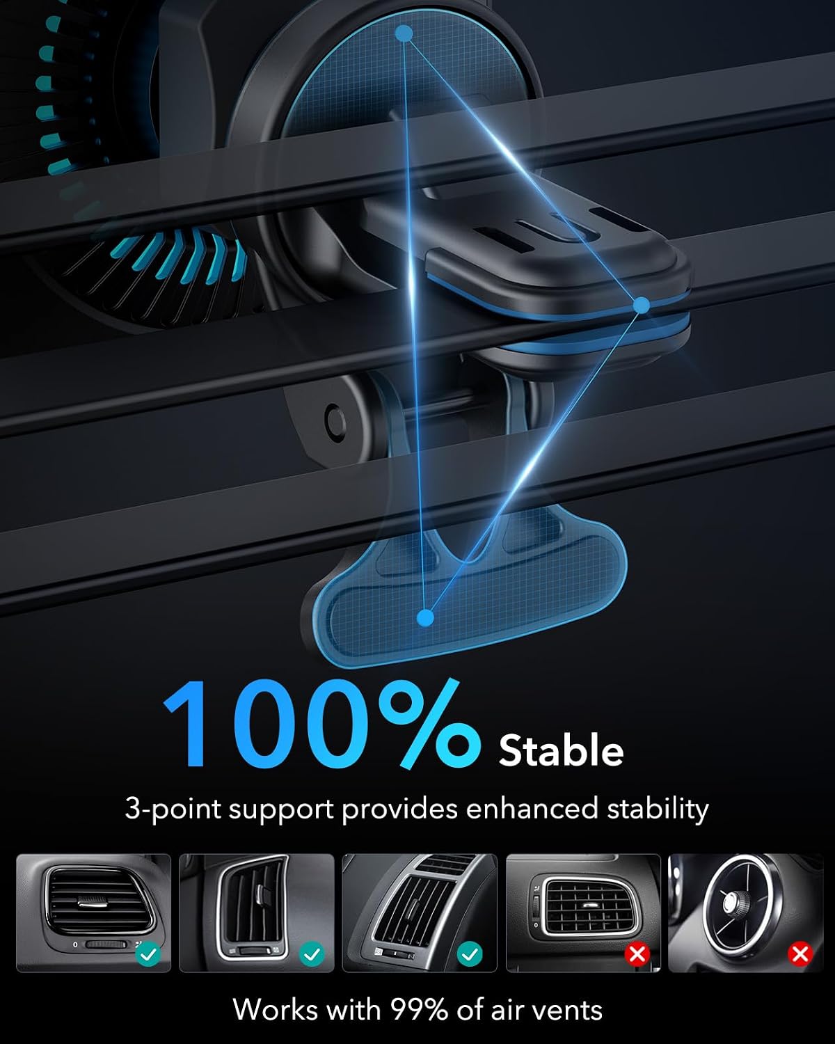 ESR for MagSafe Car Mount Charger with CryoBoost Cooling for iPhone 17-12