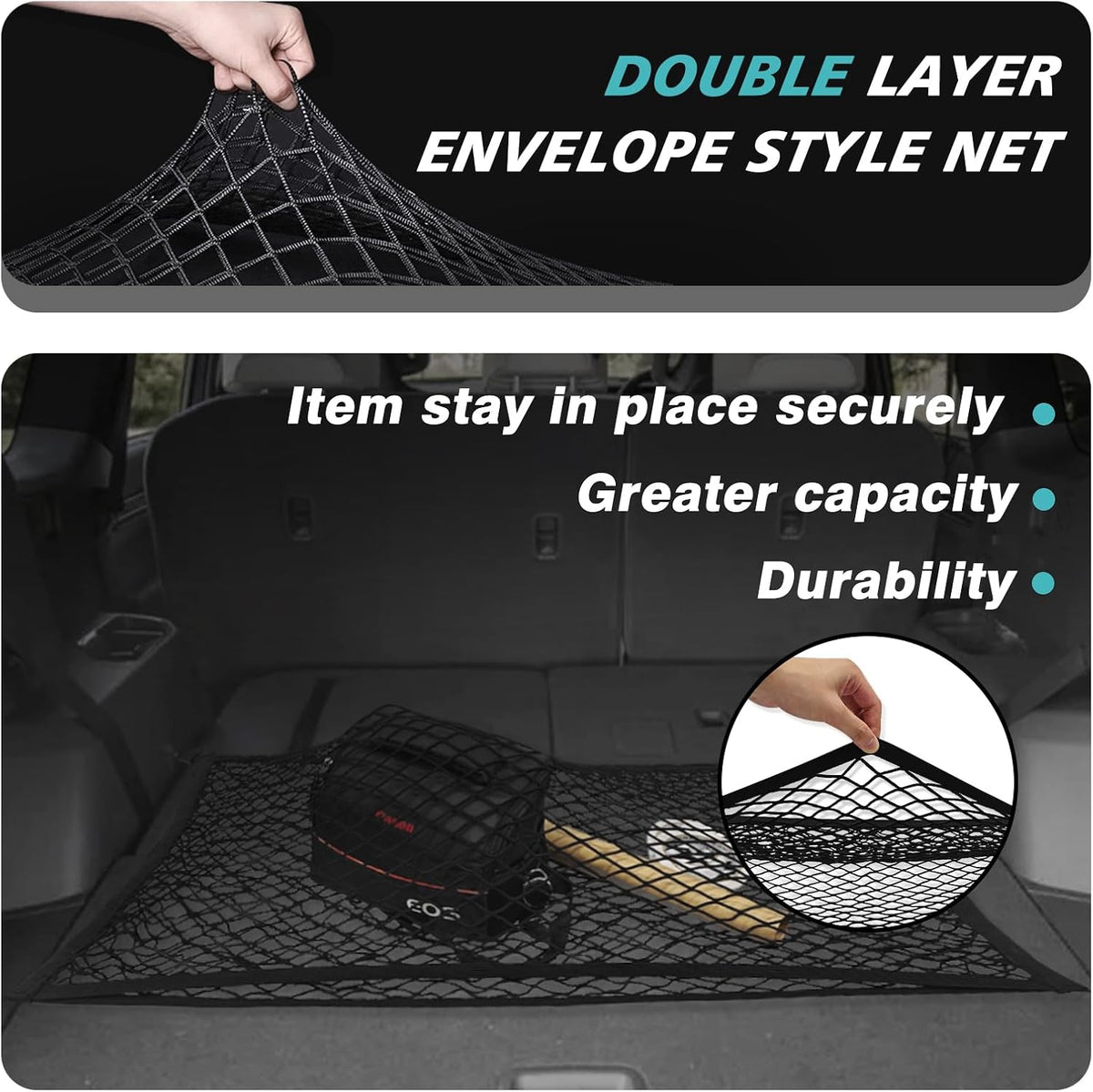 BestEvMod Trunk Cargo Envelope Style Mesh Net for 2024 2025 2026 Kia EV9