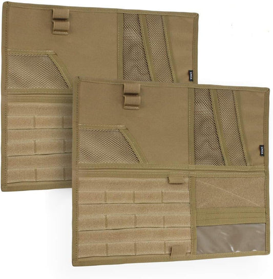 WYNEX Car Sun Visor Organizer with Double-Sided Folding MOLLE Panel, Auto Sun Visor Storage for Essentials & Tactical Gear, Compatible with Cars, Pickup, Trucks, Vans, SUVs
