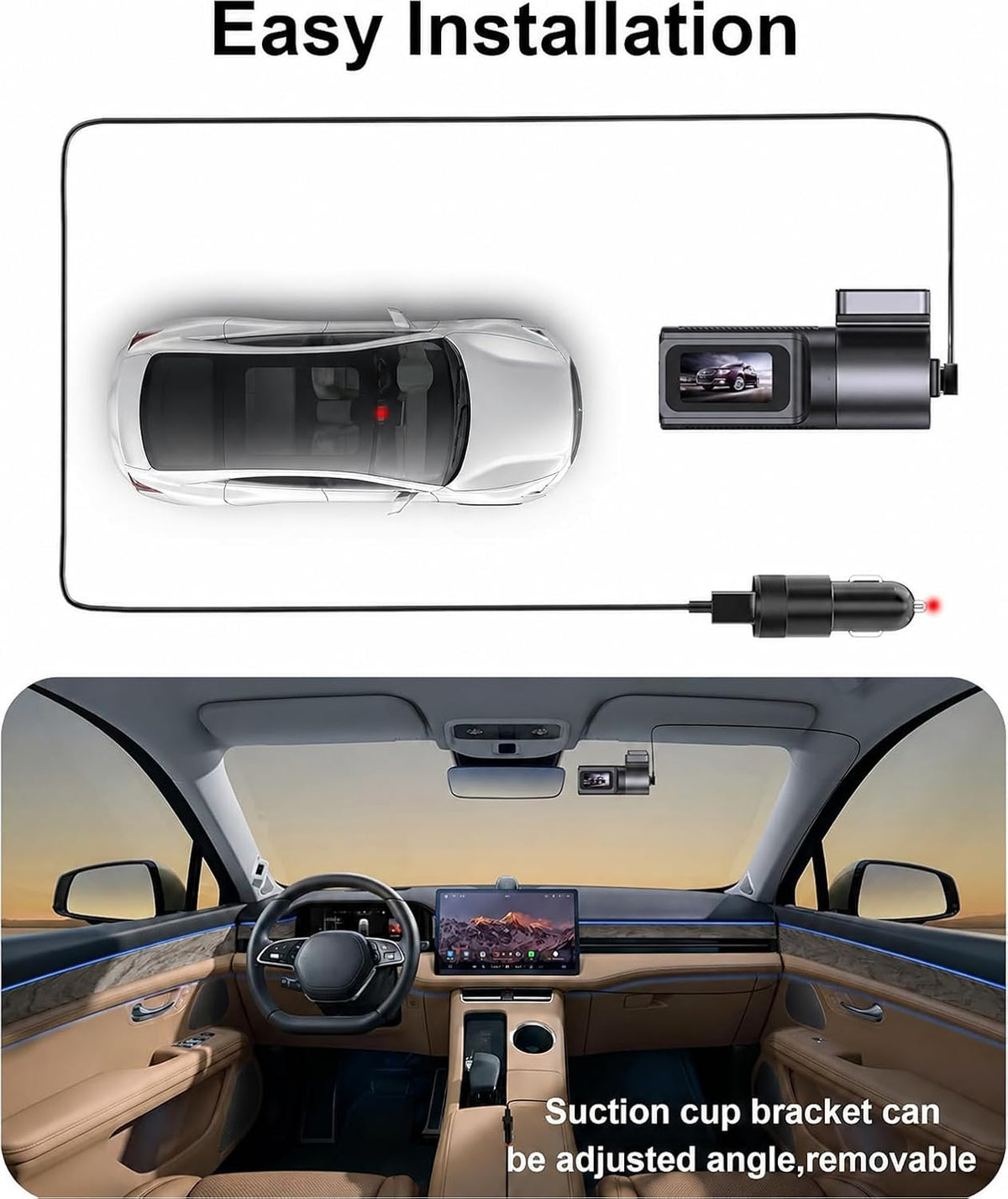 2K Dash Cam Front Camera for Car