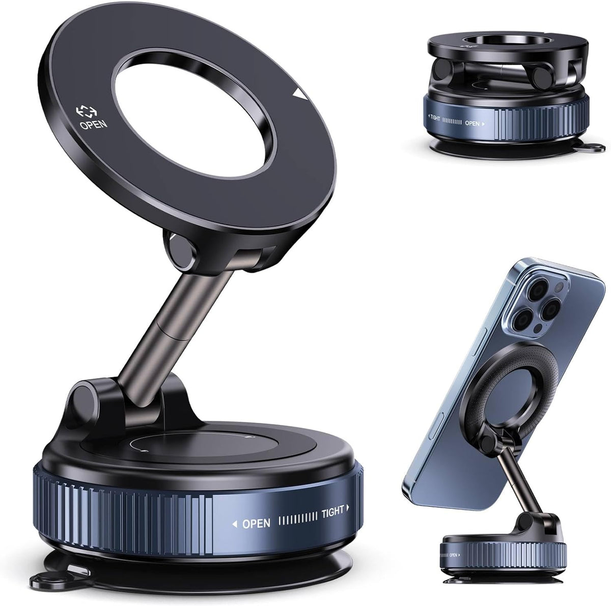 Jikasho Magnetic Phone Holder for Car, Suction Cup Phone Mount for Magsafe