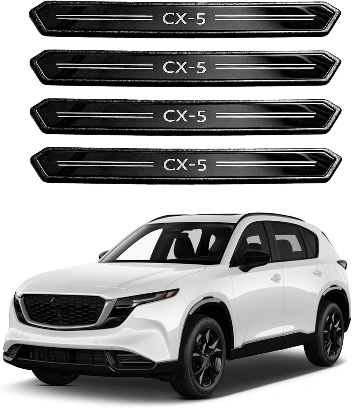 Door Sill Protector Trim Guard for Mazda CX-5 2026 2027, Accessories Plates Cover Auto Interior Accessory Kick Panels
