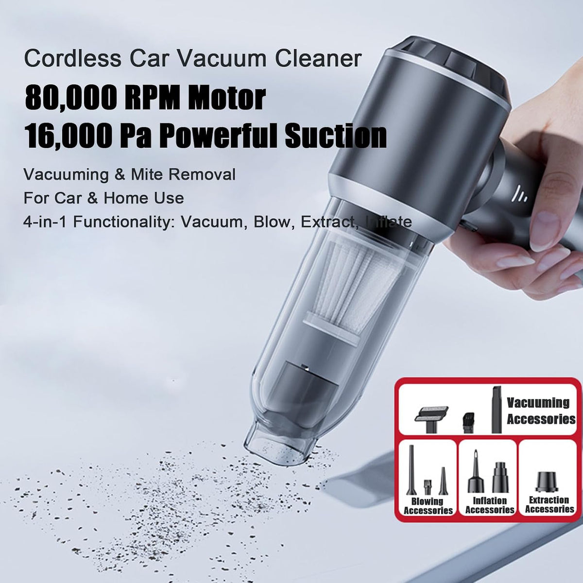 Handheld Vacuum Cordless for Toyota Corolla Axio XI 2017-2025 2026 Car Vacuum 3-Speed with Multi-Nozzles & Washable Filter,Silver Purple