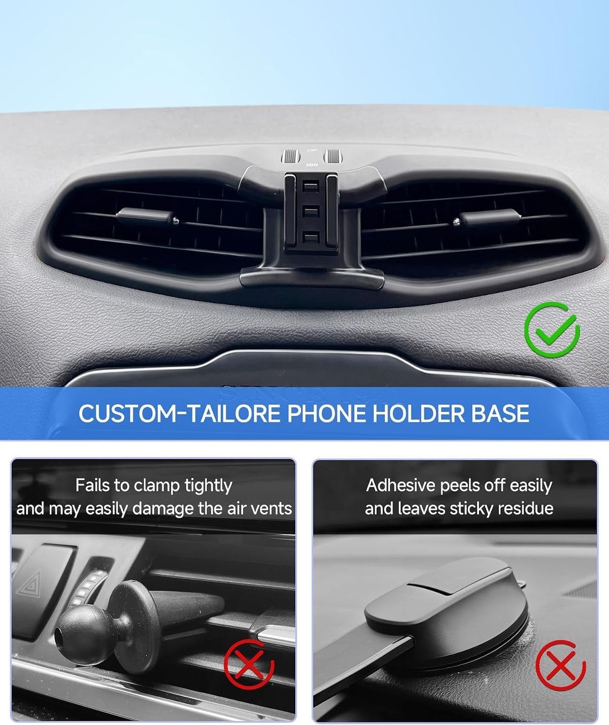 Qi2.2 25W Fast Wireless Charger Car Phone Mount for Jeep Renegade 2015-2023