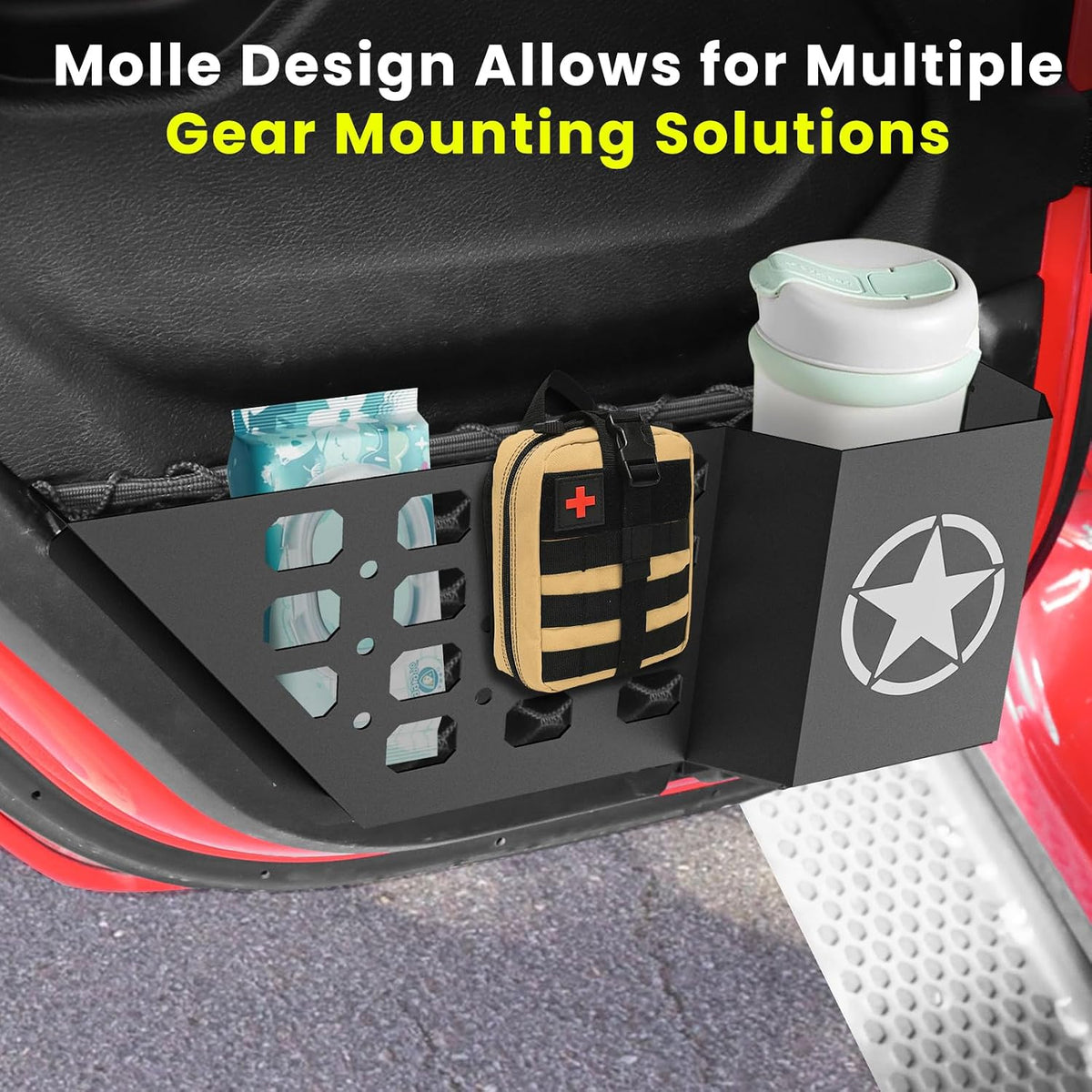 Eamplest Metal Rear Door Storage Box for Jeep Wrangler JL JLU 2018-2026