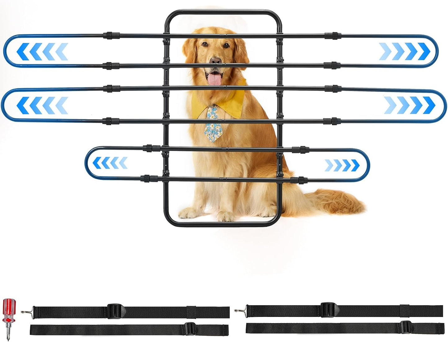 JOYTUTUS Dog Car Barrier, Pet Barrier Follow the Seat Movement 34"- 58" Width Adjustable SUV Dog Barrier for Back Seat, Vehicle Gate Heavy Duty, Ideal for Sedans SUVs Trucks MPVs