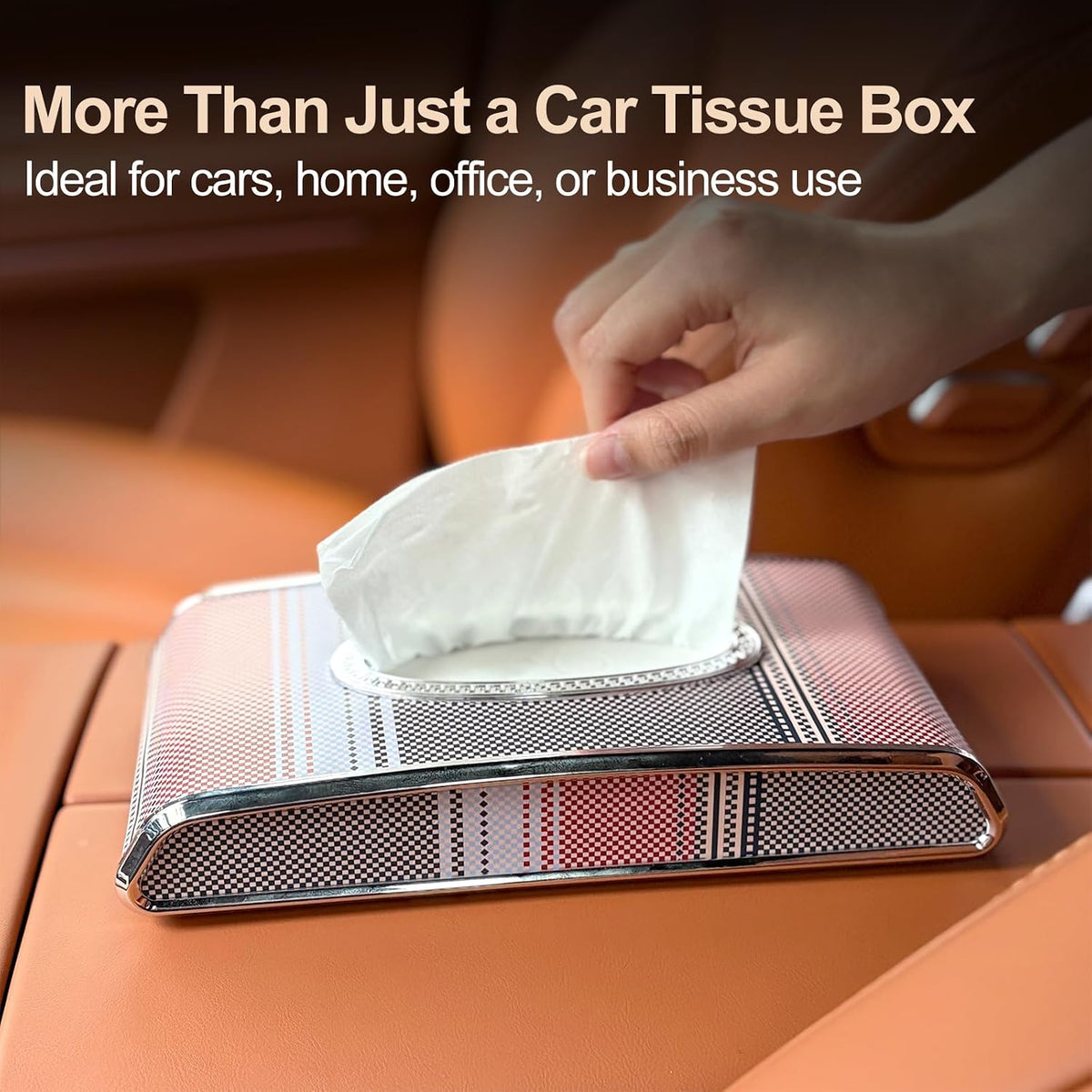 Car Tissue Holder, Flat Tissue Box for Car, Napkin Organizer