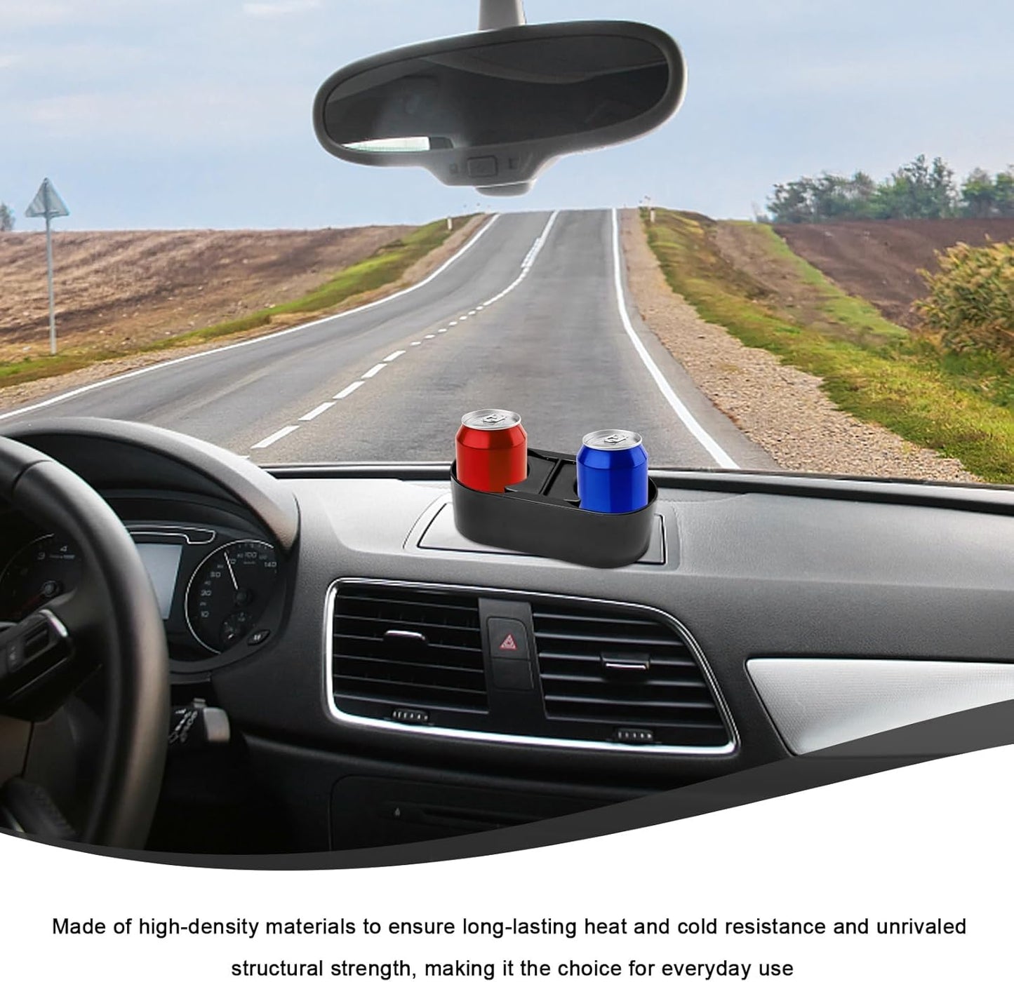 Car Cup Holder, Auto Double Drink Holder Multifunctional Center Console Organizer, 3 x 7 x 2 inches Front Seat Beverage Organizer Interior Cup Holders for Cars SUVs Trucks (Plastic)