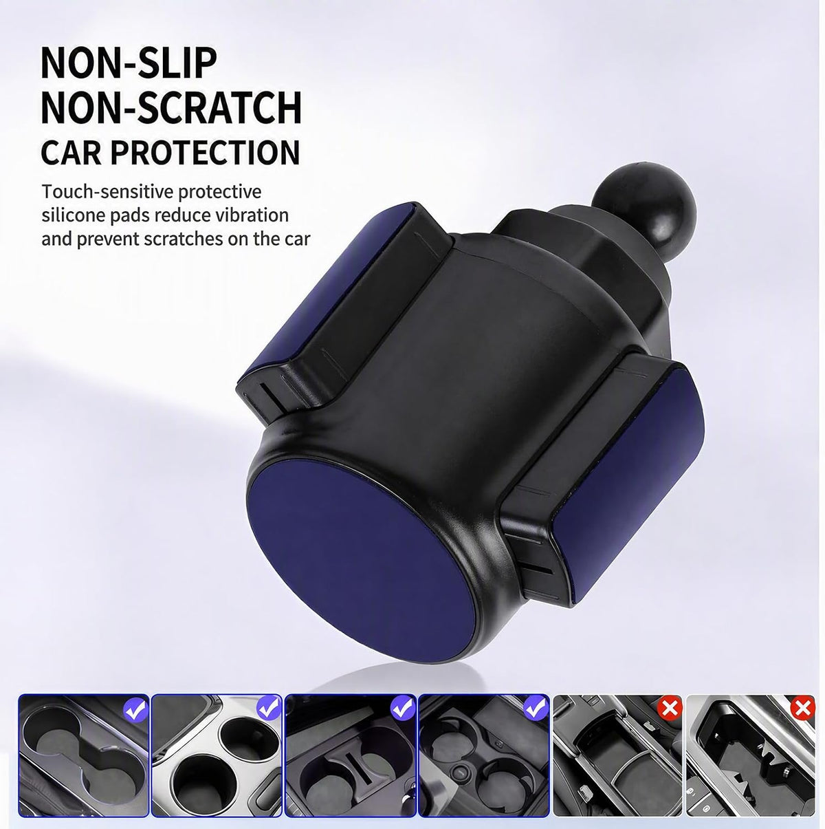 1" Ball Cup Holder Mount Base with Aluminum Long Double Socket Arm