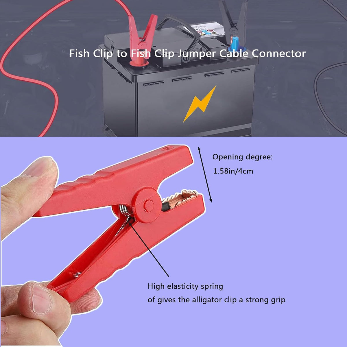 Alligator Clip car Jump Start Cable car Dead Battery Emergency Wire