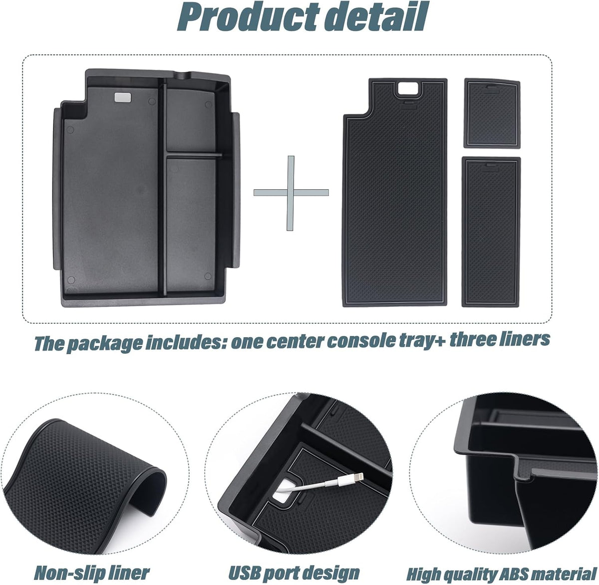 JKCOVER Center Console Full Tray Compatible with Toyota 4Runner 2010-2024