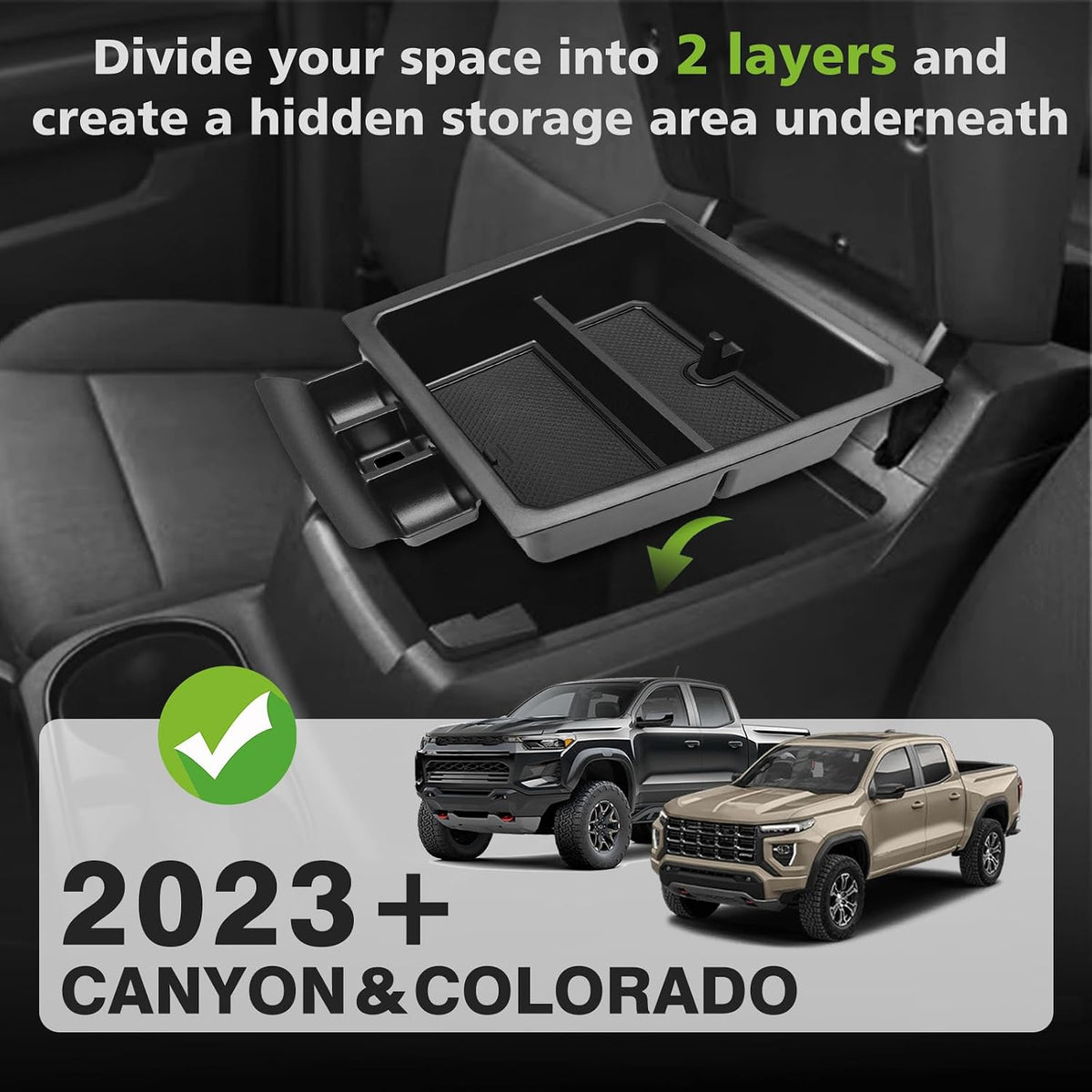 Muslogy Console Organizer & Side Box for 2023+ Chevy Colorado & GMC Canyon