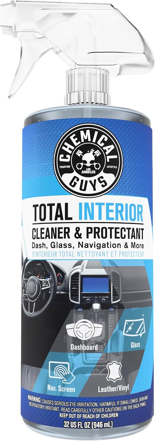 Chemical Guys, Total Interior Cleaner & Protectant, Leather & Vinyl, 32 oz | Cleans dashboards, seats, door panels, trim and glass in one step, leaving a fresh, streak-free, factory-style look