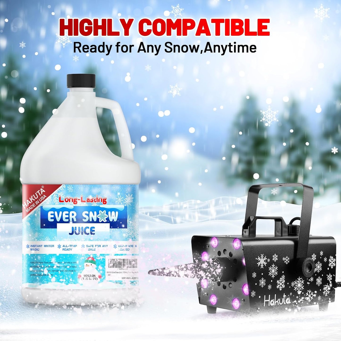 Hakuta Flakes Snow Machine Fluid, Long-Lasting Snow Juice 1 Gallon