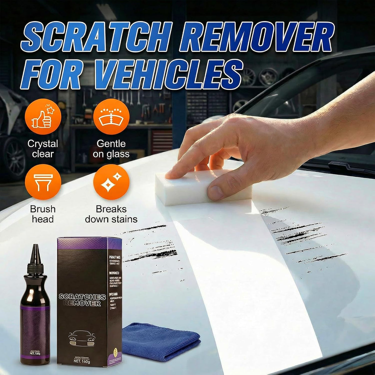 Scratch Remover for Vehicles, 2026 New Car Scratch Repair Kit, Multifunctional Car Paint Scratch Remover for Surface Damage, Portable Car Polishing Wax for All Drivers (2 Set)