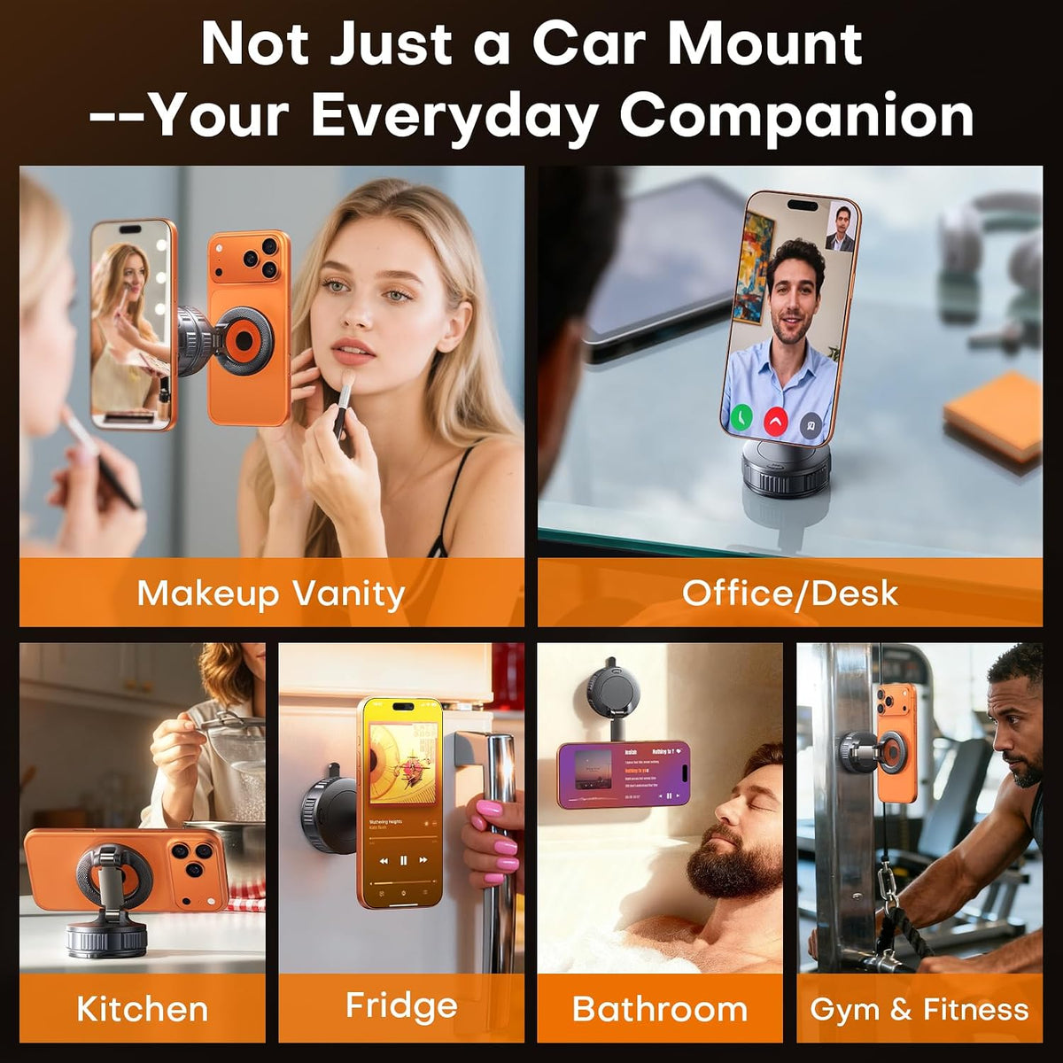 Car Phone Holder, 360°Adjustable Magnetic Phone Holder for Car, Foldable Suction Cup Phone Mount, Phone Holders for Your Car for iPhone 17/16/15/14/13/12 Series