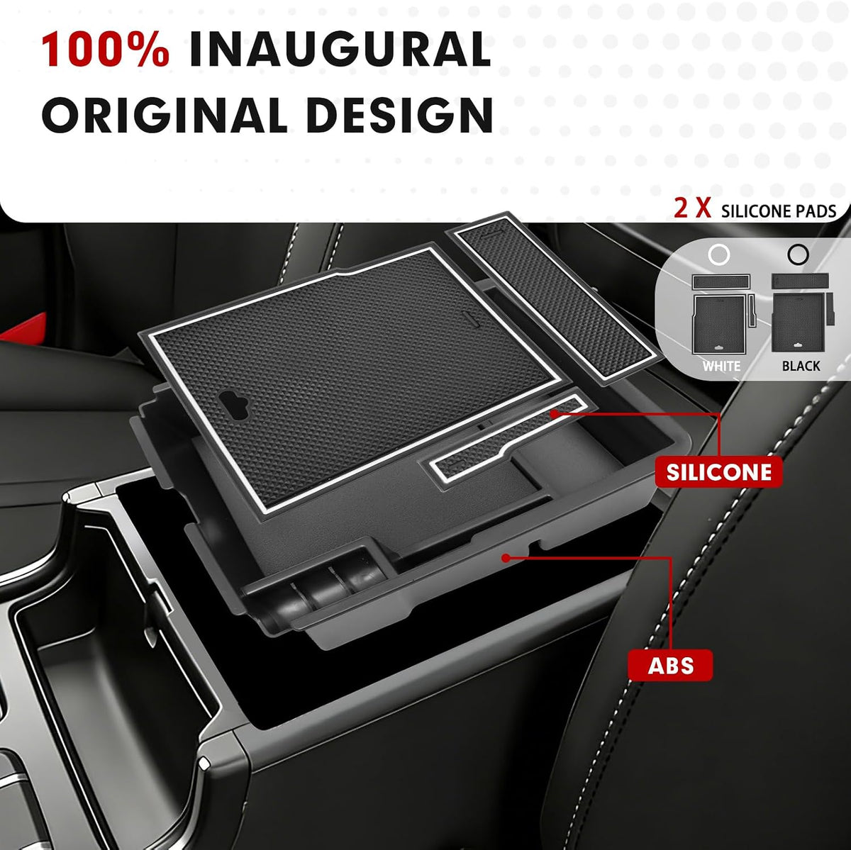 Autorder Center Console Organizer for Kia Sorento 2021-2026 Accessories Armrest Storage Box Secondary Insert Tray with 2 Color Mats