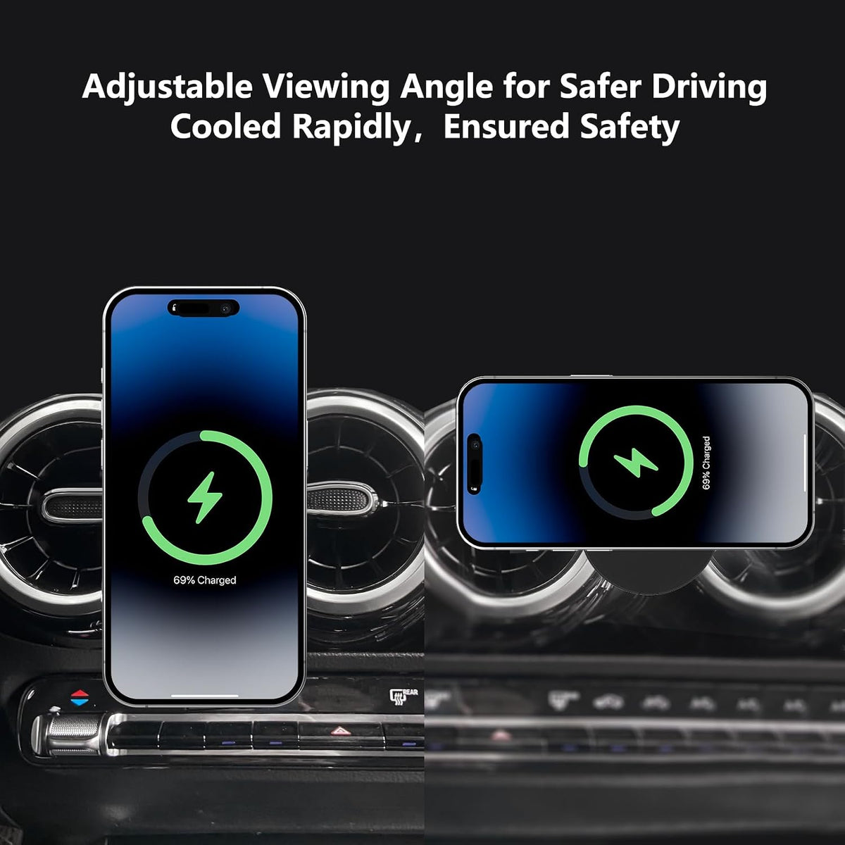 CLEC for Mercedes-Benz GLA-Class 2020-2024 Magnetic Wireless Charger Car Phone Holder Mount Custom Fit for Benz GLA-Class 2020-2024 15W Fast Charging Car Phone Holder Wireless Charger