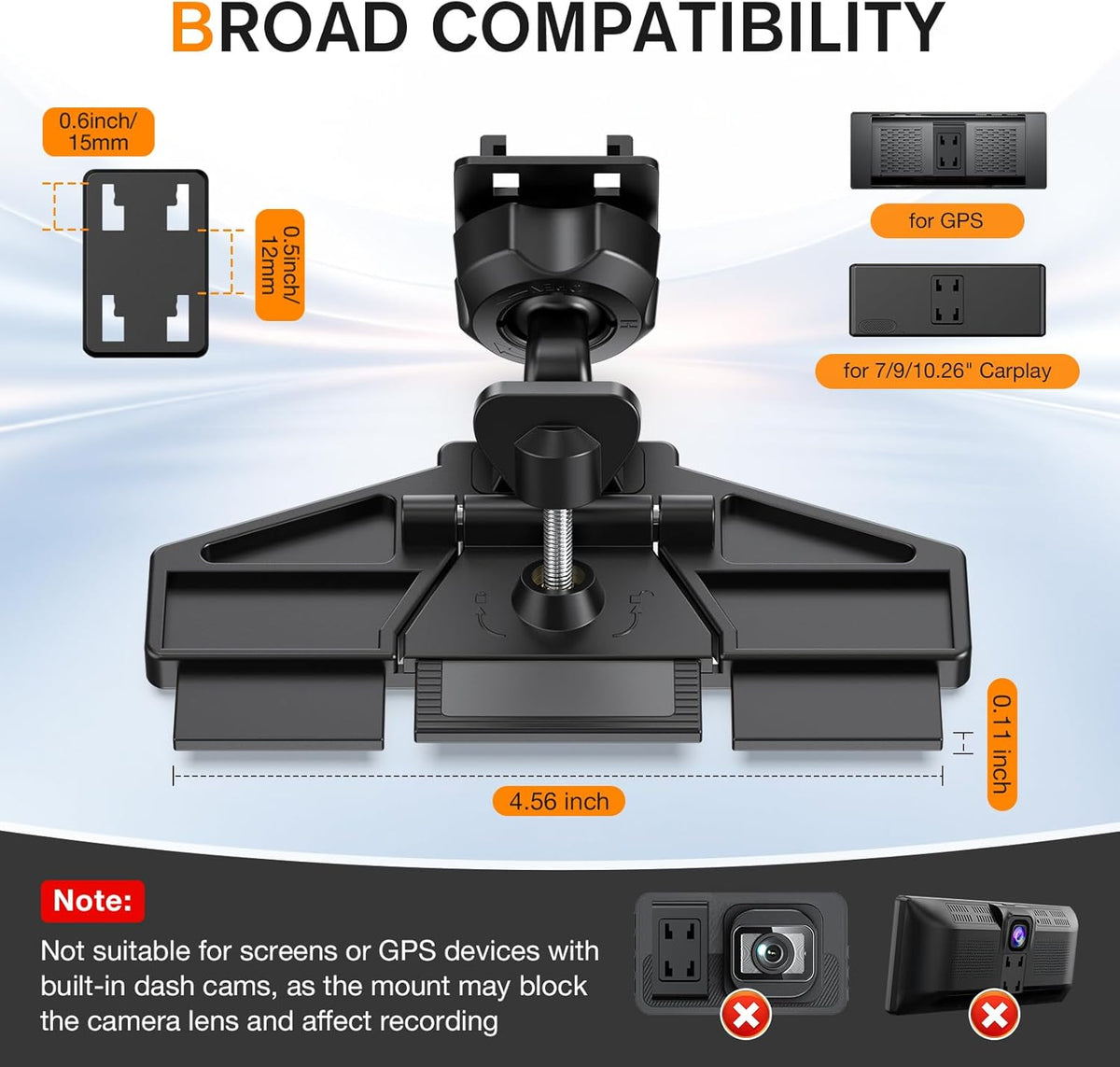 CD Slot Mount for CarPlay Screen 360° Rotation Tool-Free Installation Sturdy and Secure Compatible with in-Car Monitors CD Slot CarPlay Mount