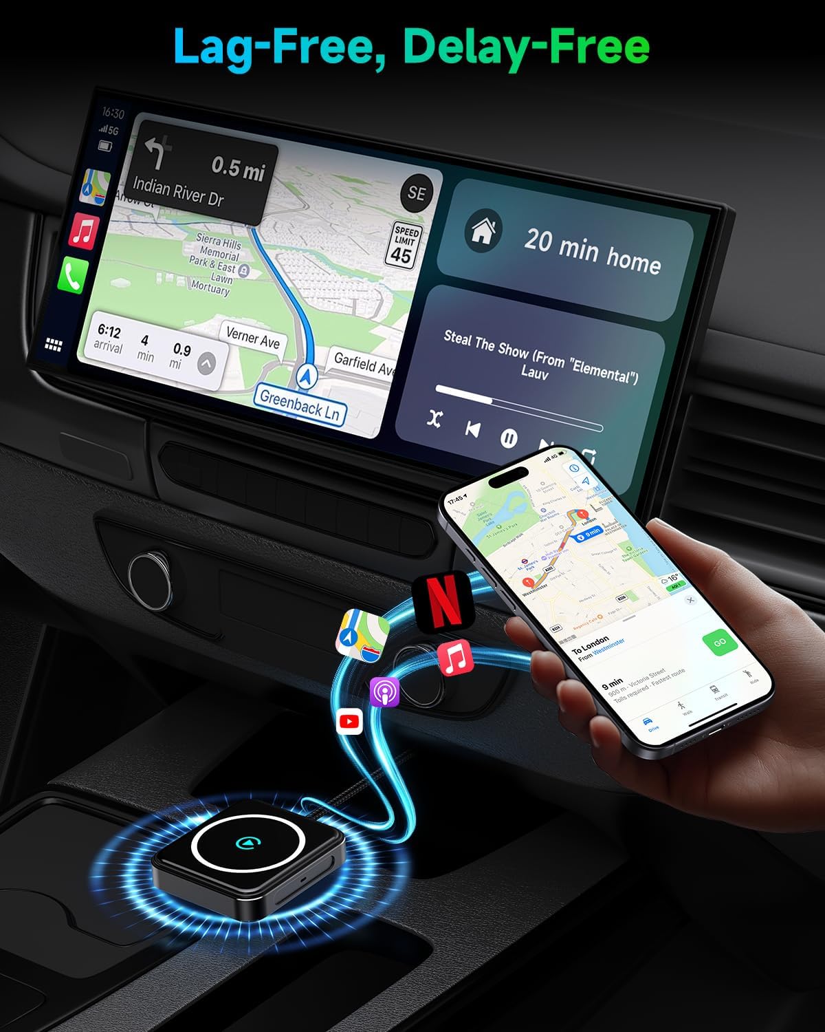 Wireless CarPlay and Android Auto Adapter, USB-A/C, 2-in-1 Compact Auto Kit