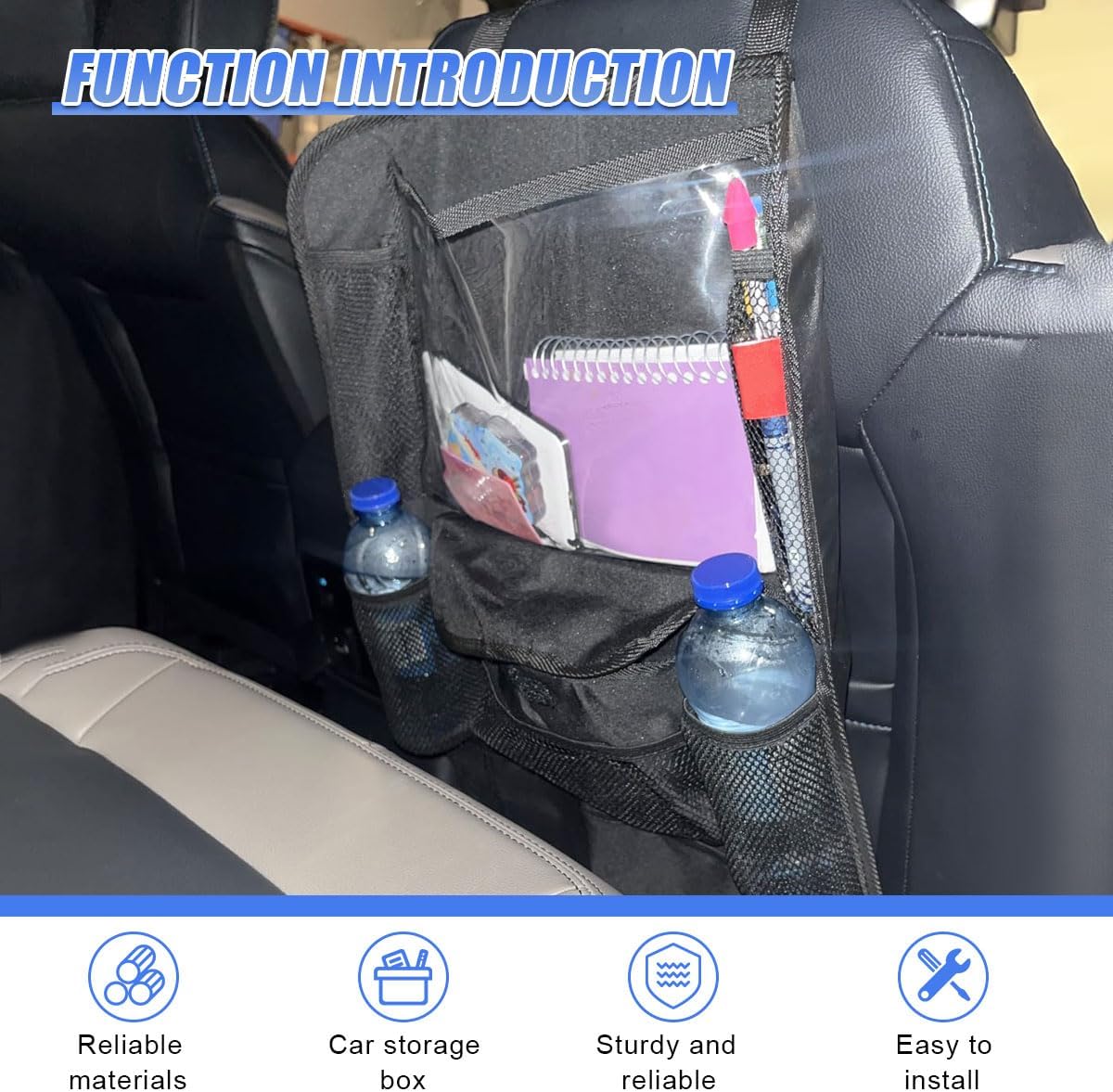 Car Backseat Organizer, with 12" Touch Screen Tablet Holder (2PCS)