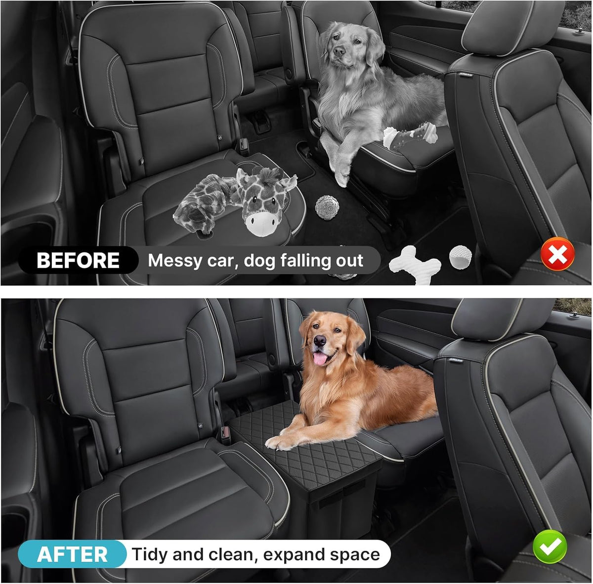 Mixsuper Liner Car Seat Organizer for Chevrolet Traverse 2018-2026, Console Organizer Backseat Box for Chevy Traverse, Dog Box Storage Bin Supplies Travel Accessories