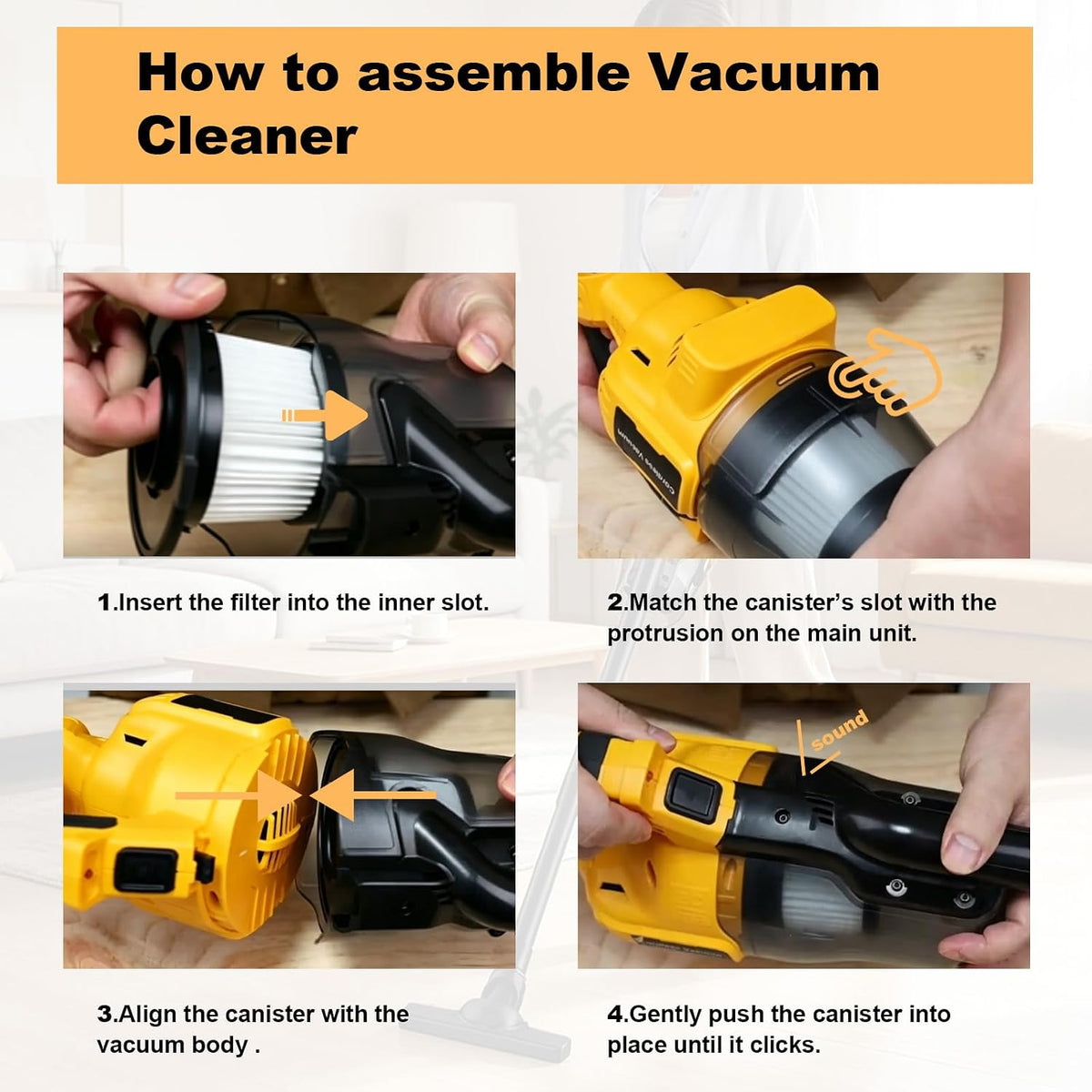Cordless Vacuum Cleaner for Dewalt 20V Power Tools,Handheld Vac 100 AW,55CFM with Multi Attachment,HEPA Filter for Travel Van,Car Floor Carpet,Pet Hair Debris (Bare Tool)