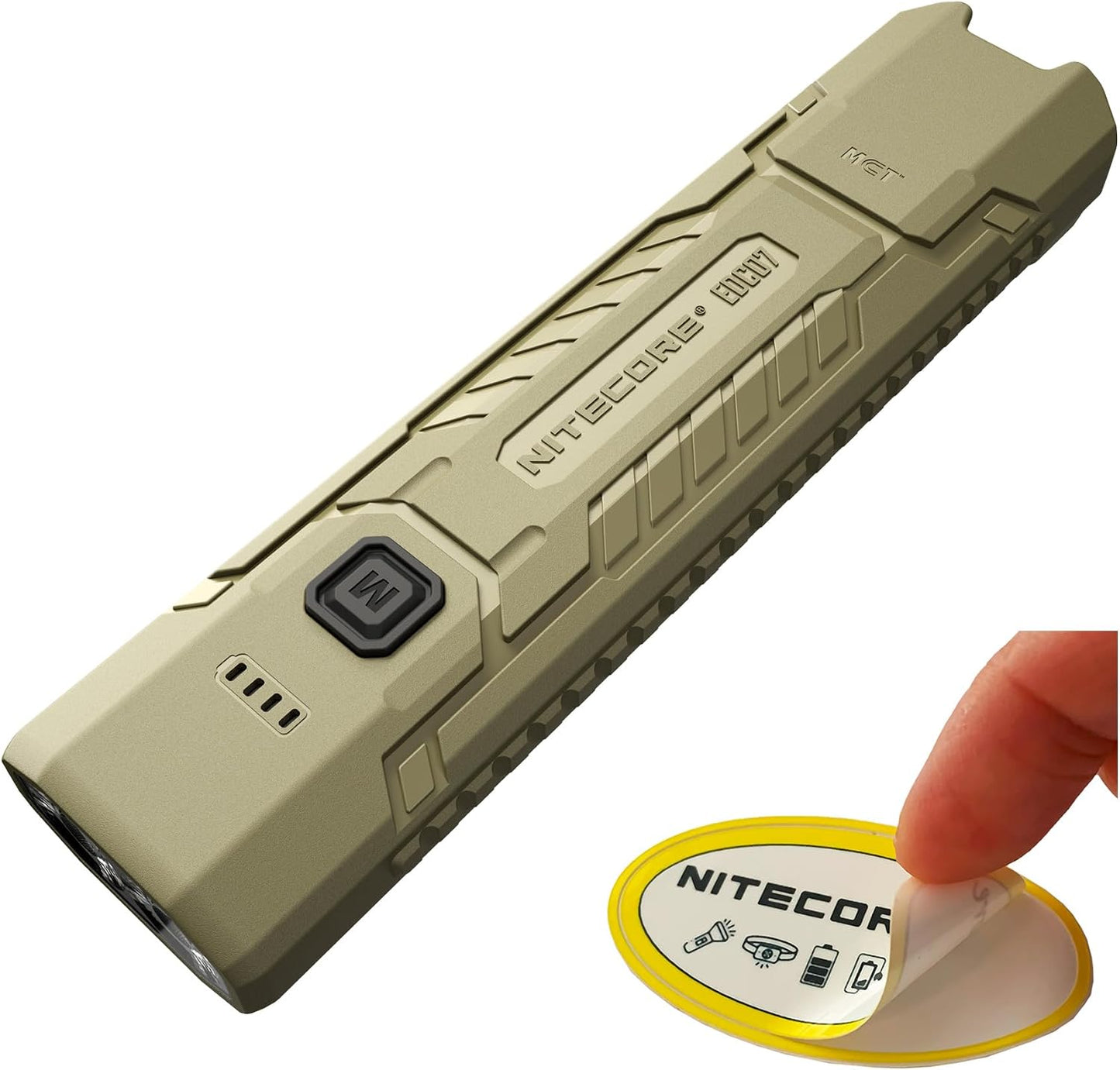 Nitecore EDC07 Flat EDC Flashlight, 1500 Lumens USB-C Rechargeable, Triple Color Temperature, Lightweight 2.47 oz, IP67 Waterproof Everyday Carry Light (Tan)
