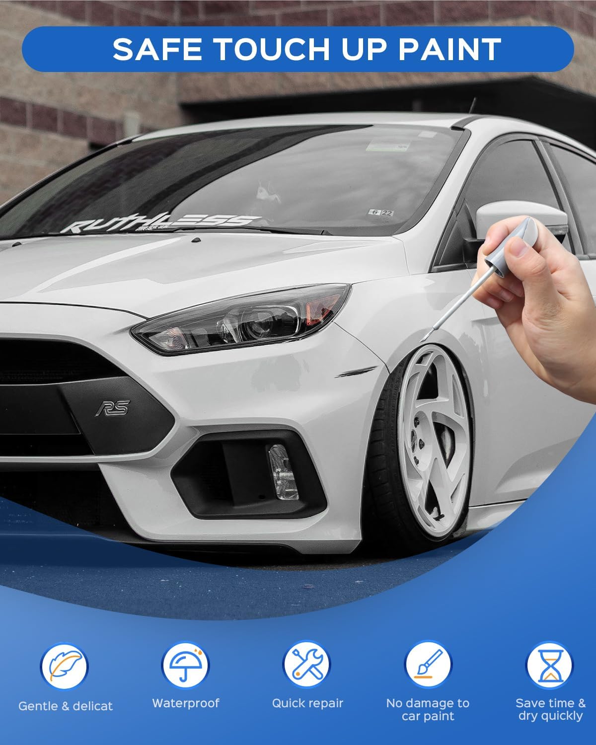 RR Ruby Red Metallic Tricoat Touch Up Paint Compatible with Ford Exact Match–Chips and Nicks Touch Up