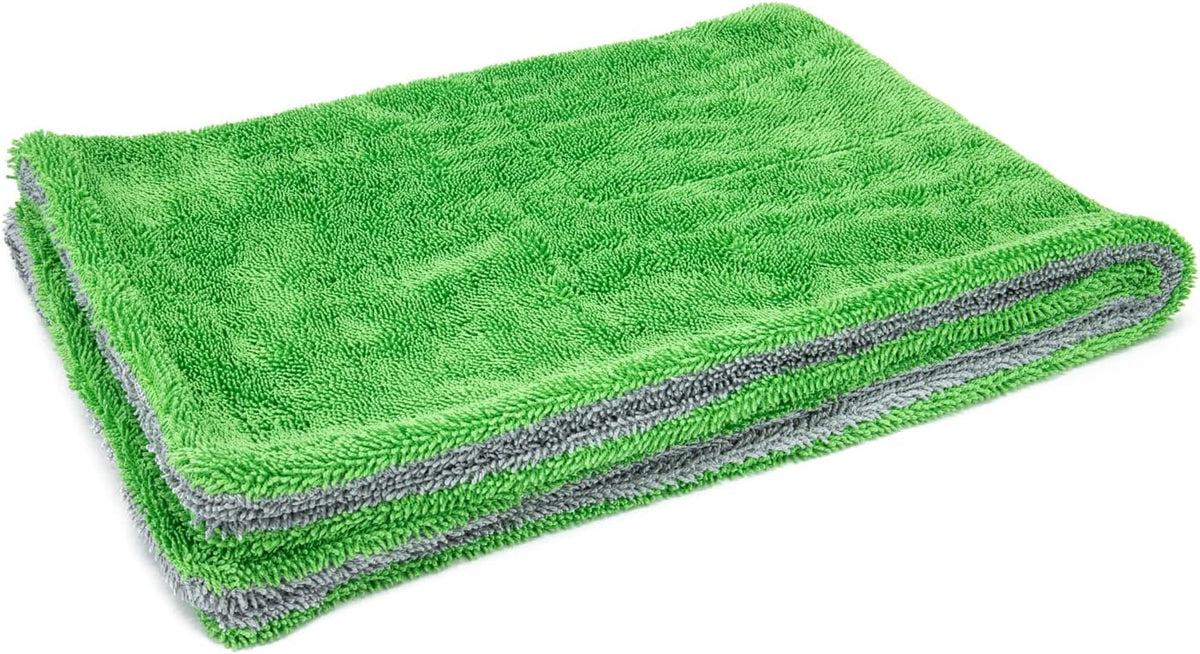 Autofiber Dreadnought Microfiber Towel, Superior Absorbency for Drying Cars, Trucks, and SUVs, Double-Twist Pile and One-Pass Vehicle-Drying Towel - Pack of 1 - Blue/Gray (20 inch x 30 inch)