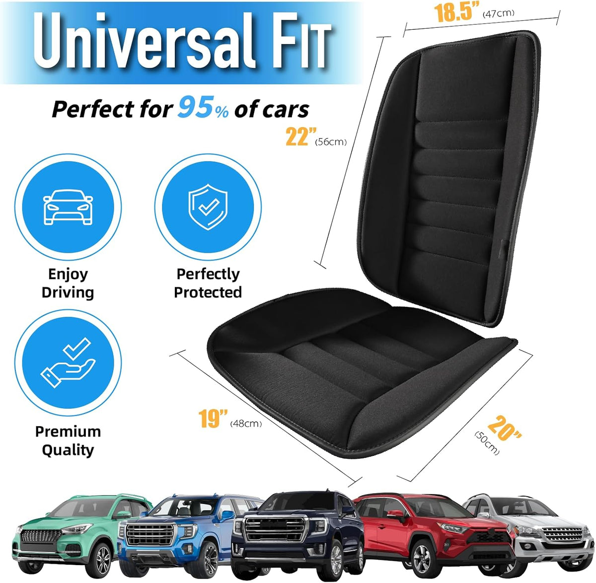 Lofty Aim Car Seat Cushion with Back Support Pillow, Driver Seat Cushion
